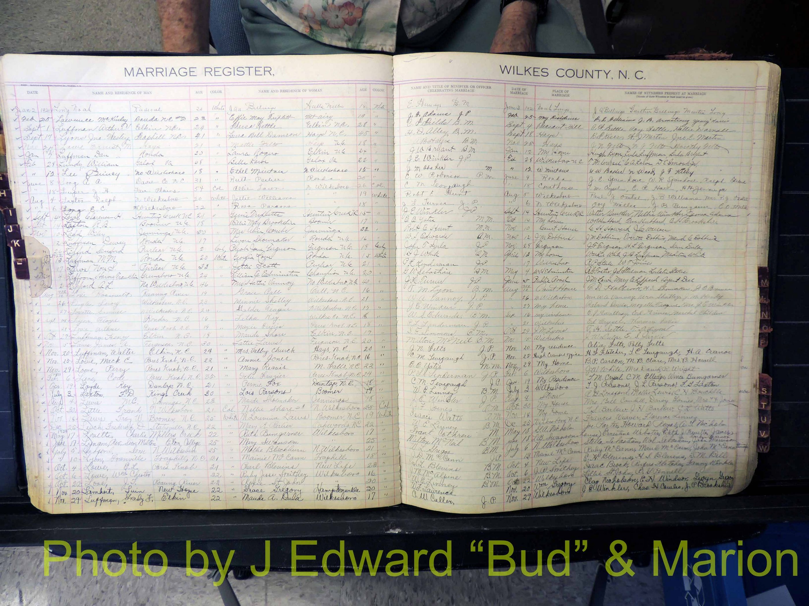 Wilkes Co, NC, Marriage Book 4, 1920-1937 (159).JPG