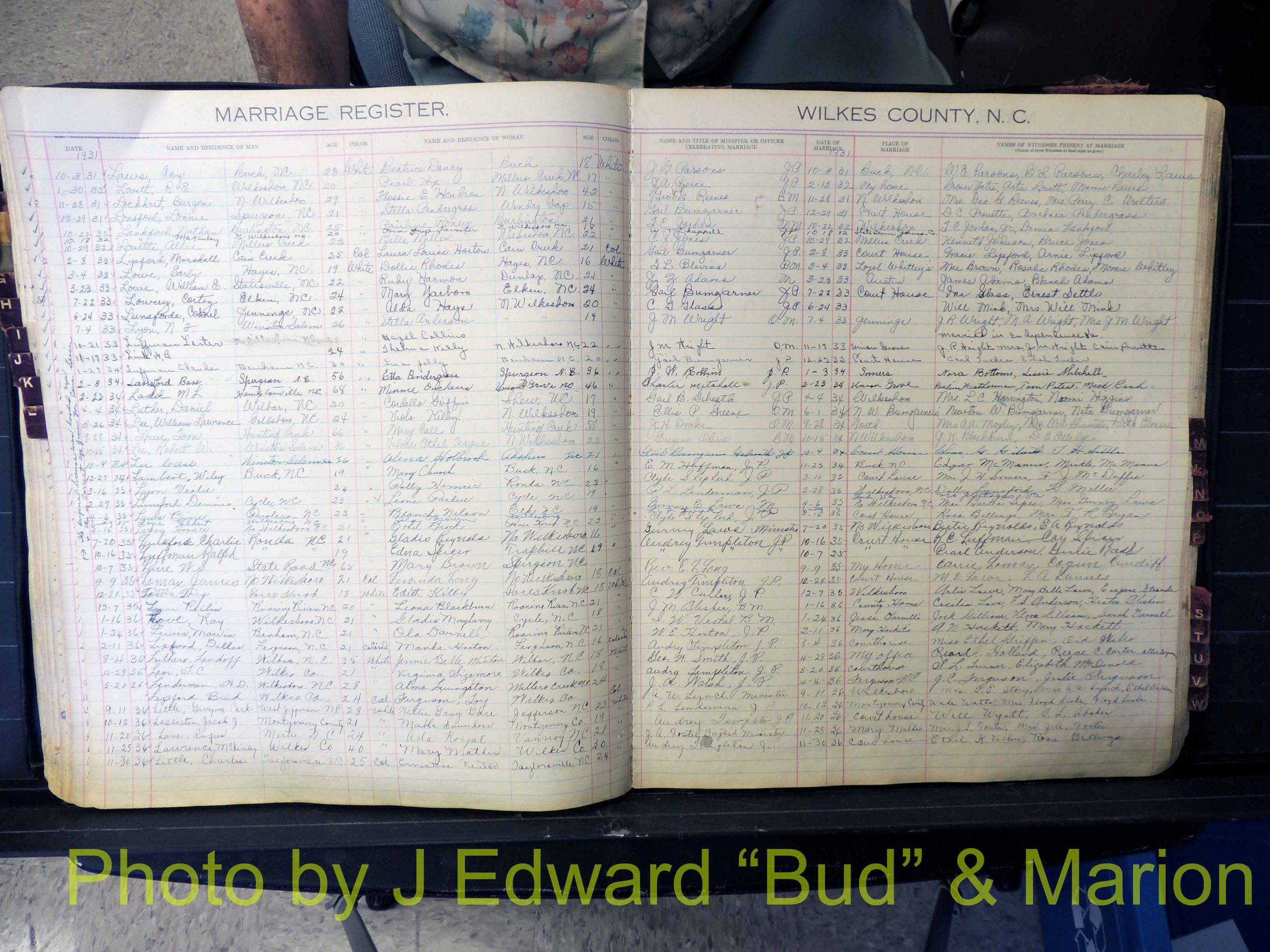Wilkes Co, NC, Marriage Book 4, 1920-1937 (161).JPG