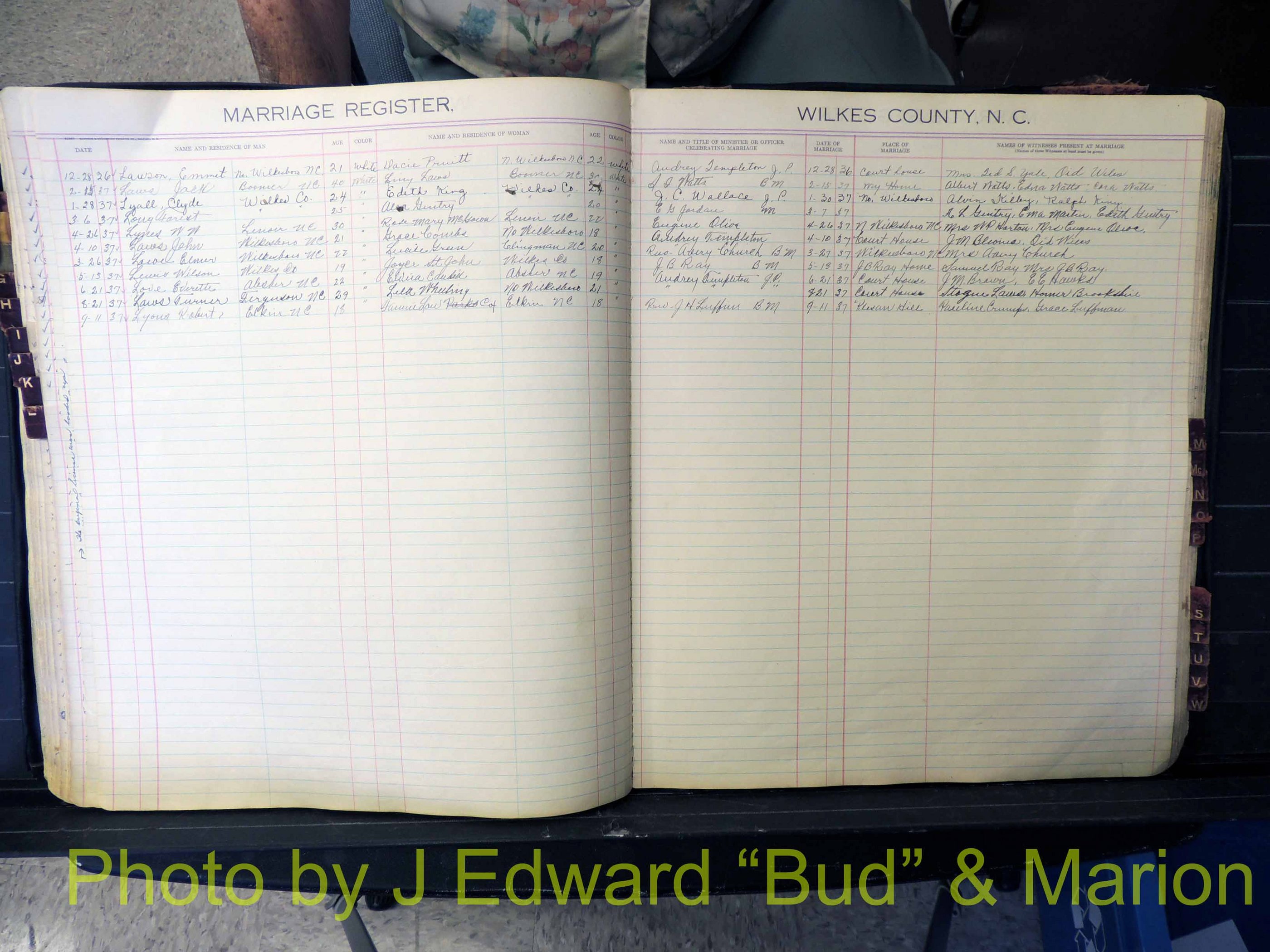 Wilkes Co, NC, Marriage Book 4, 1920-1937 (162).JPG