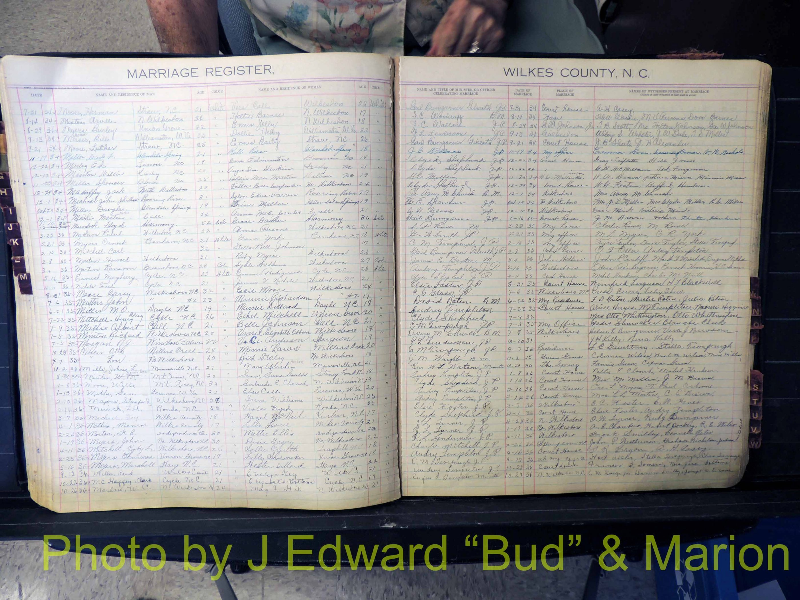 Wilkes Co, NC, Marriage Book 4, 1920-1937 (168).JPG