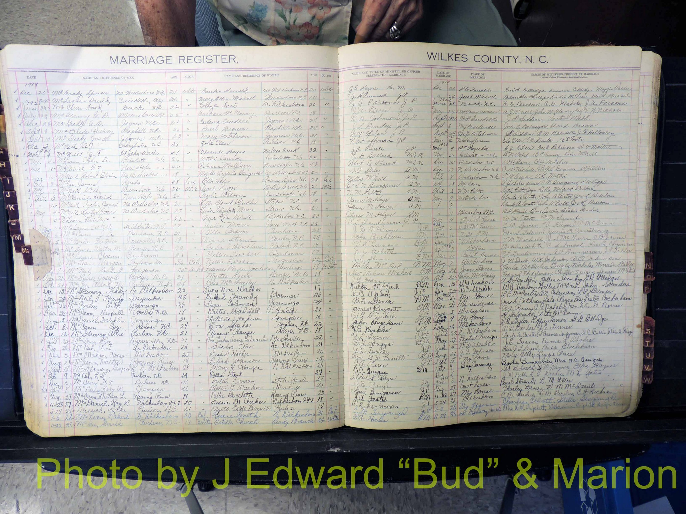 Wilkes Co, NC, Marriage Book 4, 1920-1937 (170).JPG
