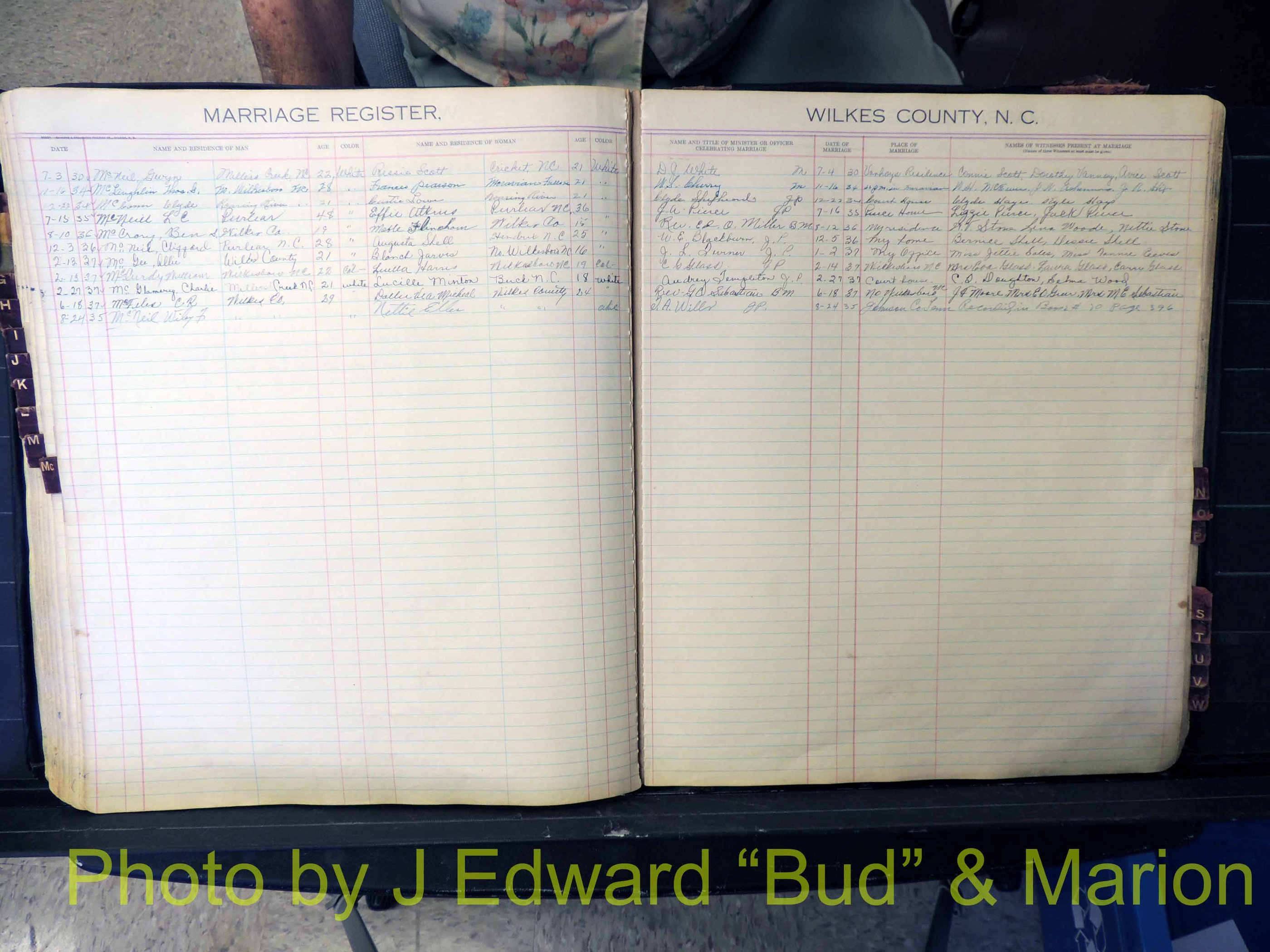 Wilkes Co, NC, Marriage Book 4, 1920-1937 (172).JPG