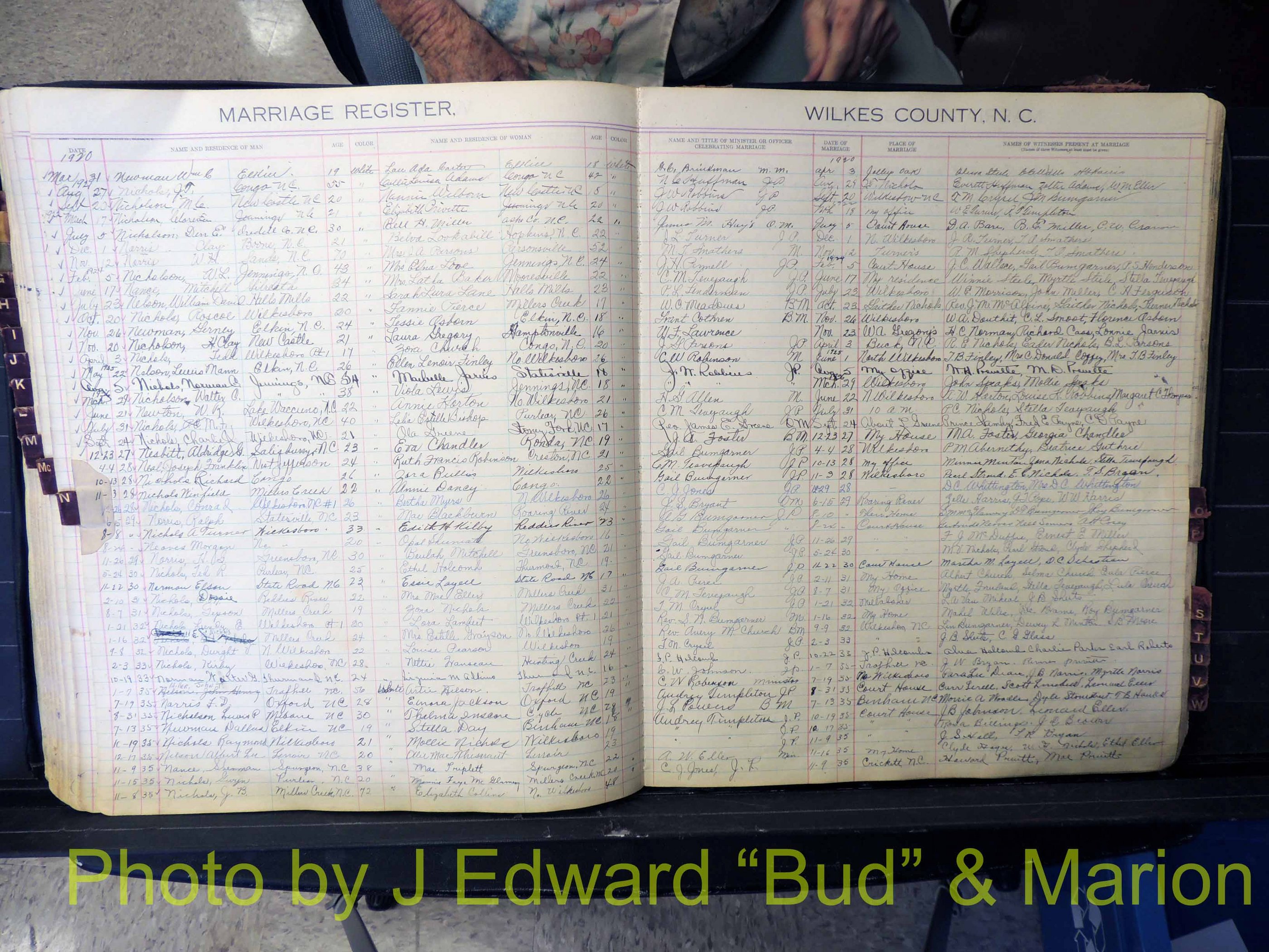 Wilkes Co, NC, Marriage Book 4, 1920-1937 (173).JPG