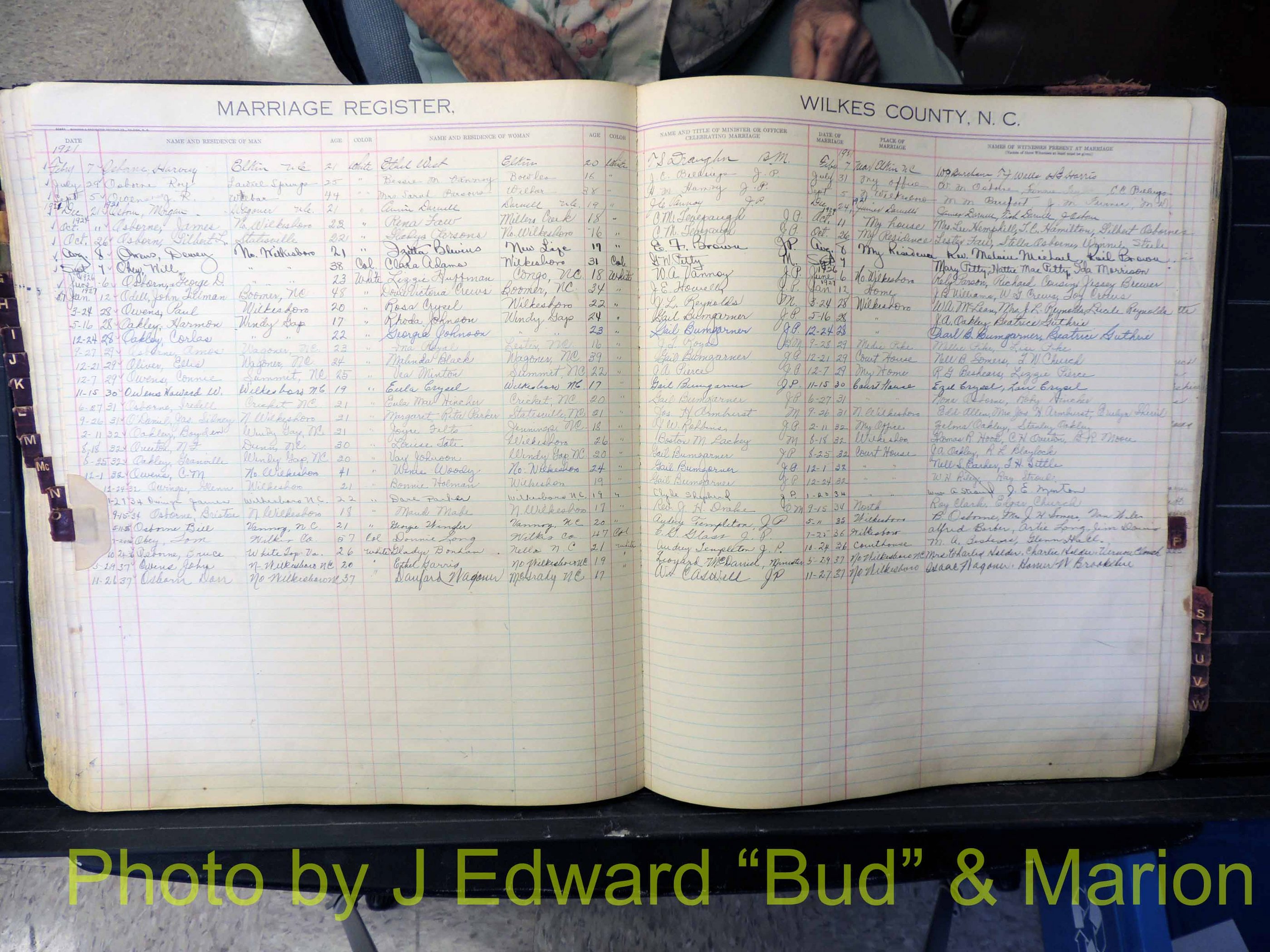 Wilkes Co, NC, Marriage Book 4, 1920-1937 (175).JPG