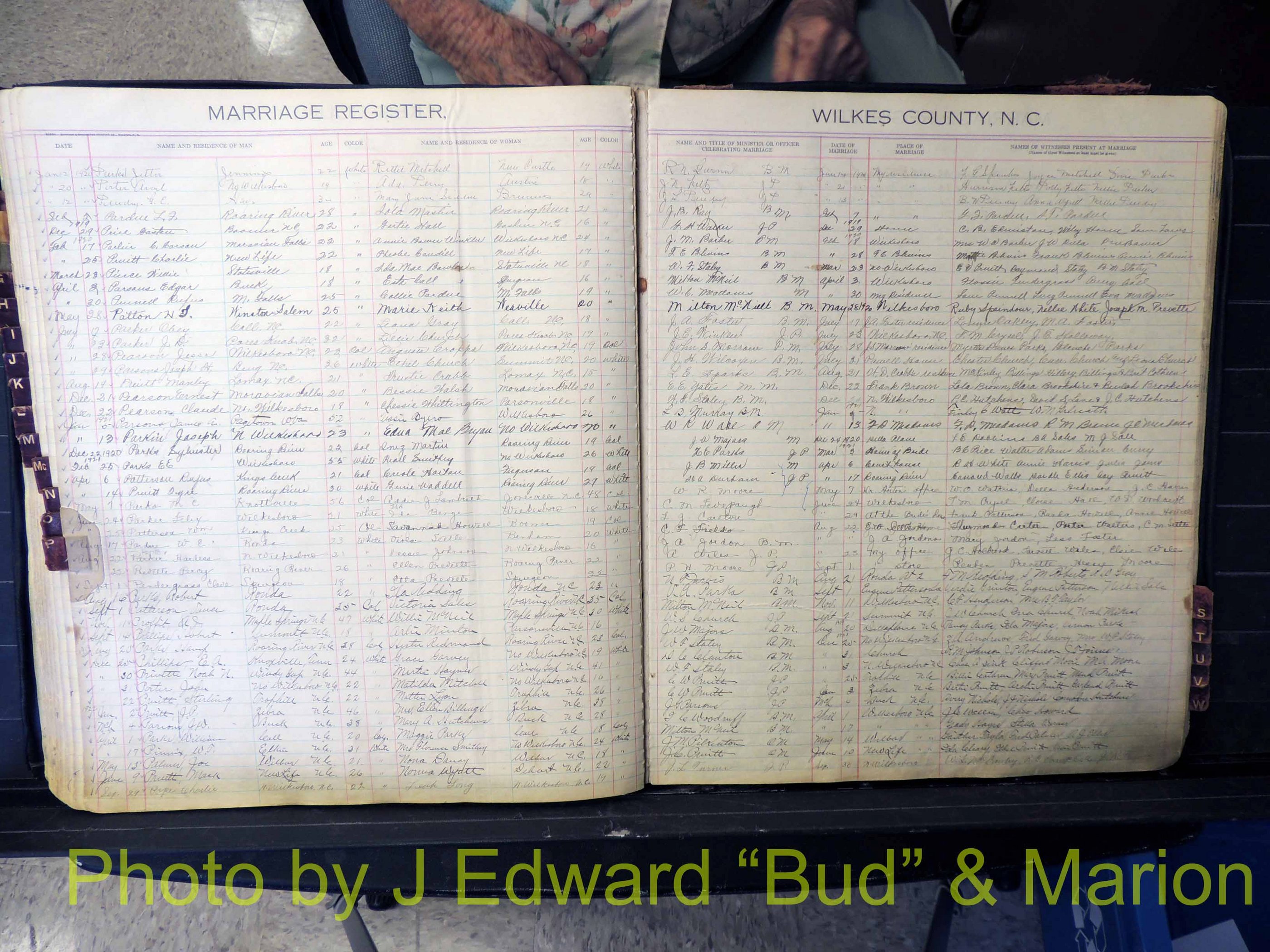 Wilkes Co, NC, Marriage Book 4, 1920-1937 (176).JPG
