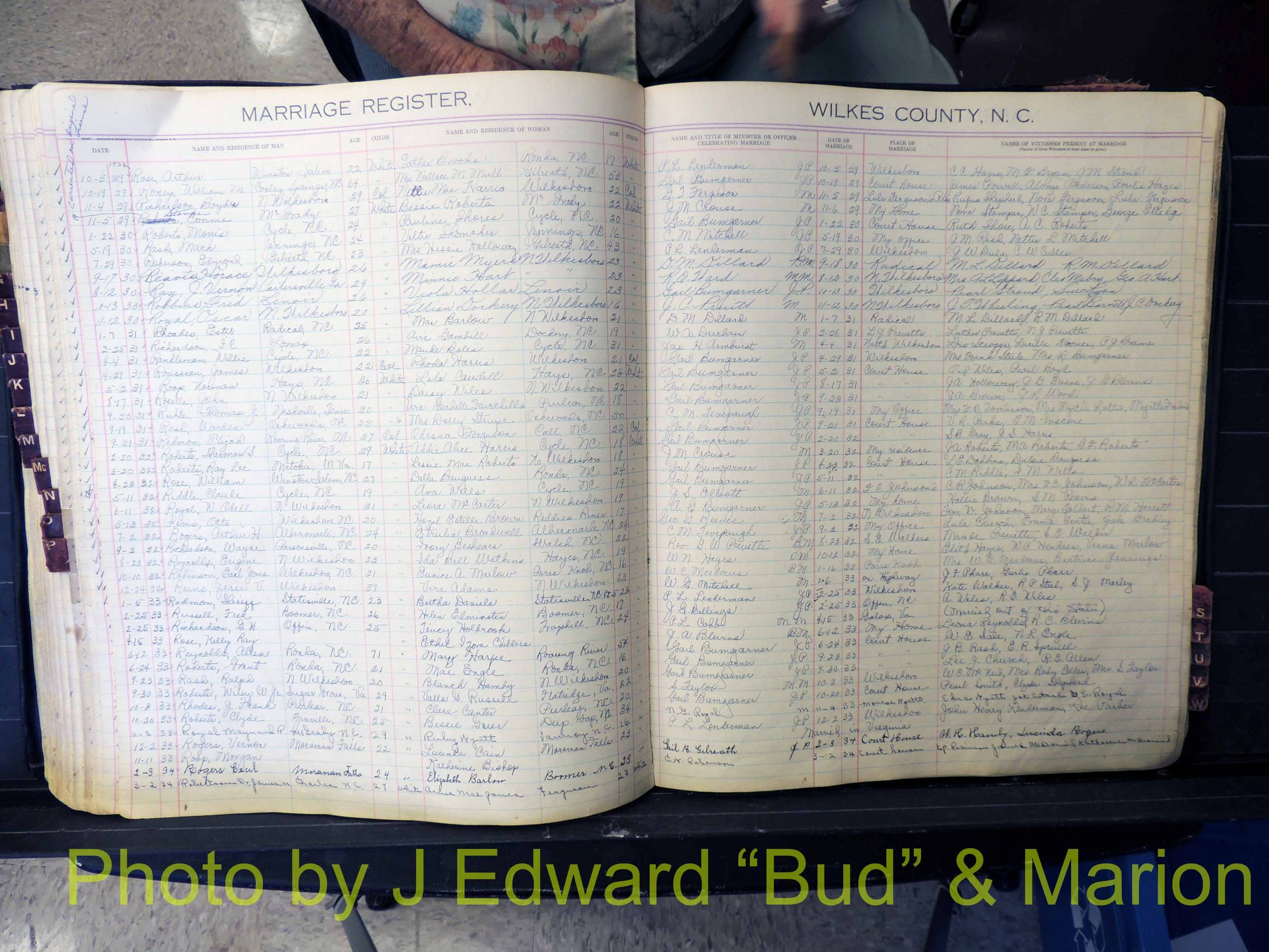 Wilkes Co, NC, Marriage Book 4, 1920-1937 (185).JPG
