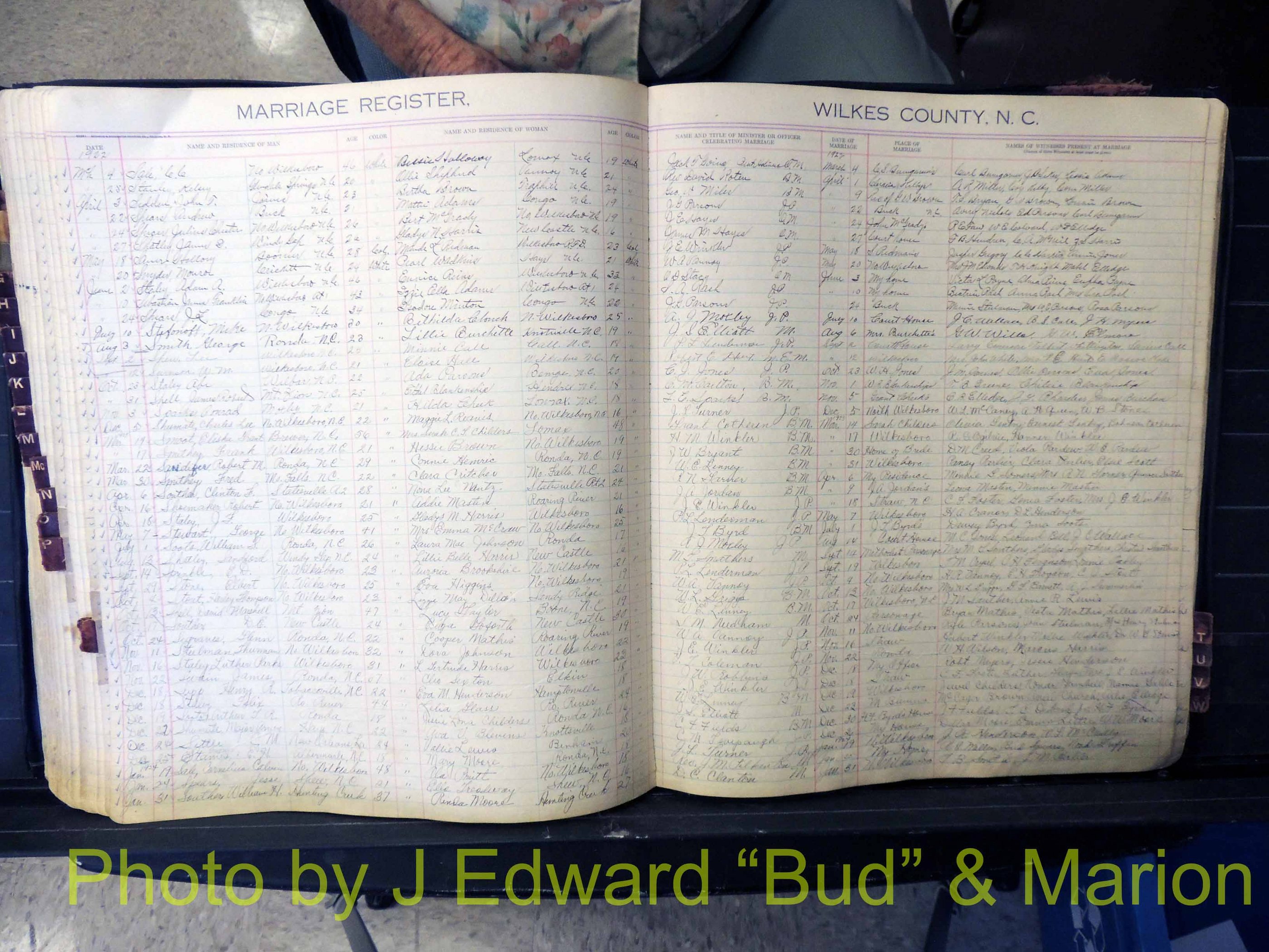Wilkes Co, NC, Marriage Book 4, 1920-1937 (188).JPG
