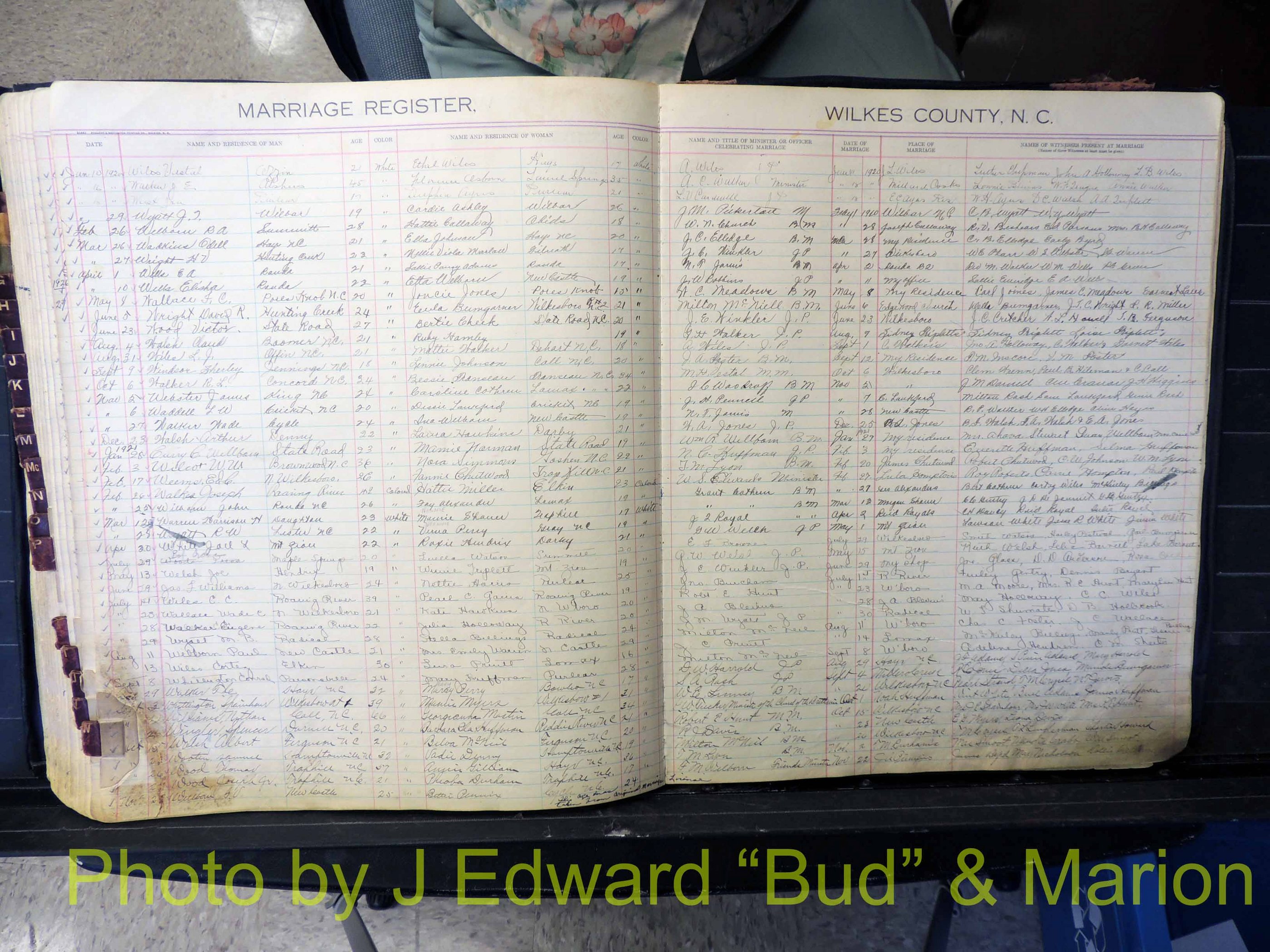 Wilkes Co, NC, Marriage Book 4, 1920-1937 (200).JPG