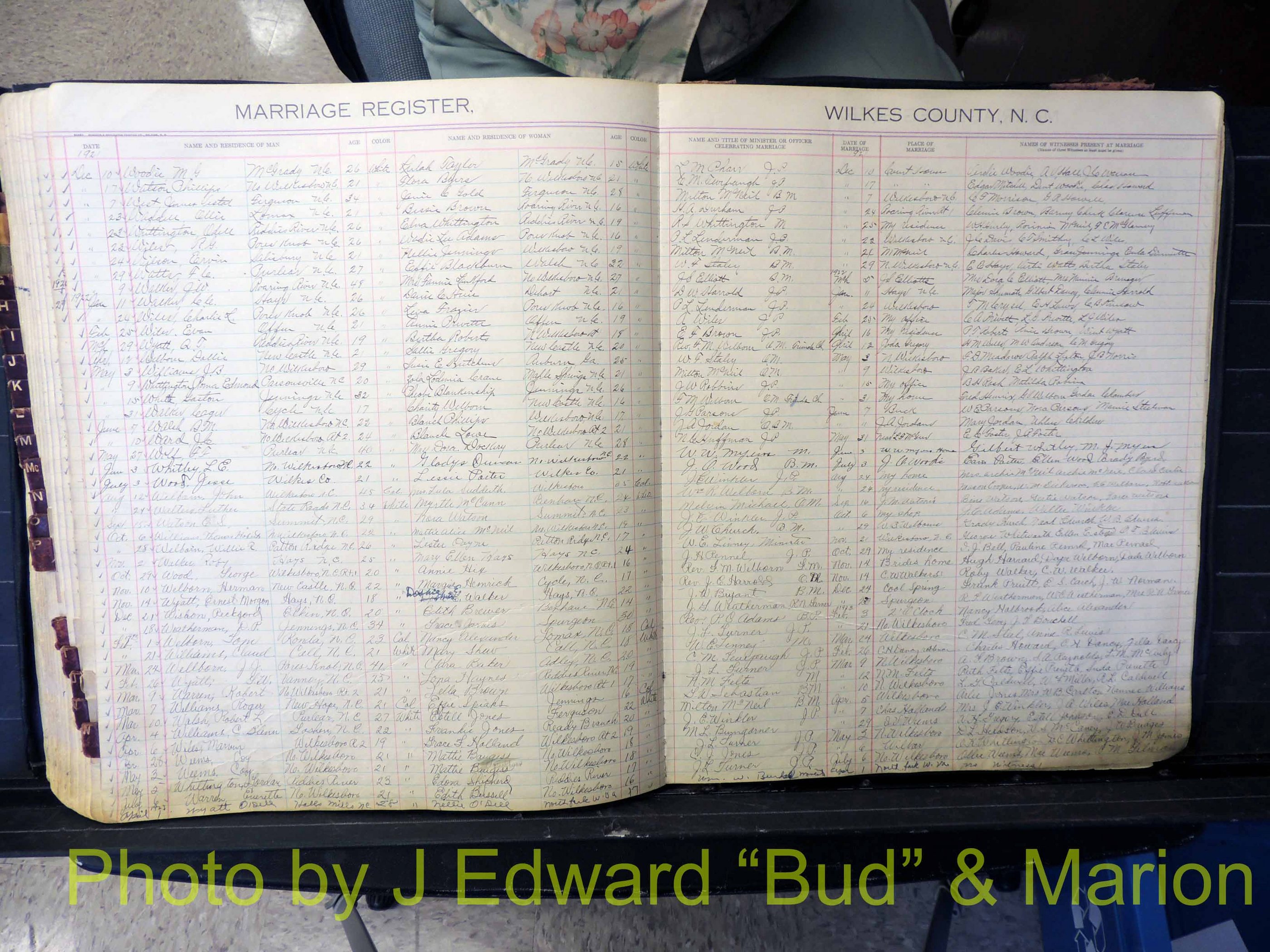 Wilkes Co, NC, Marriage Book 4, 1920-1937 (201).JPG
