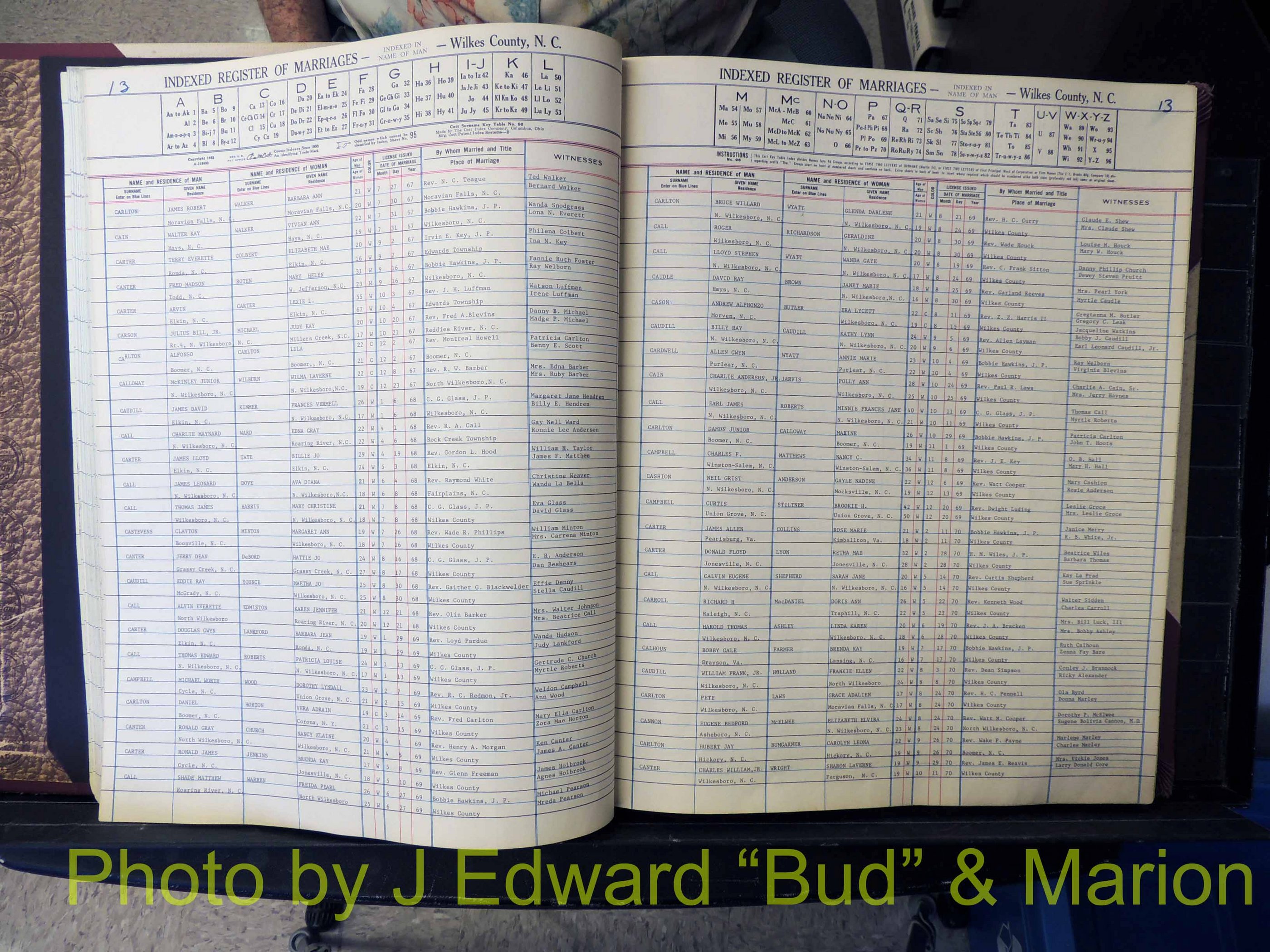 Wilkes Co, NC, Marriage Book 7, 1966-1976 (129).JPG