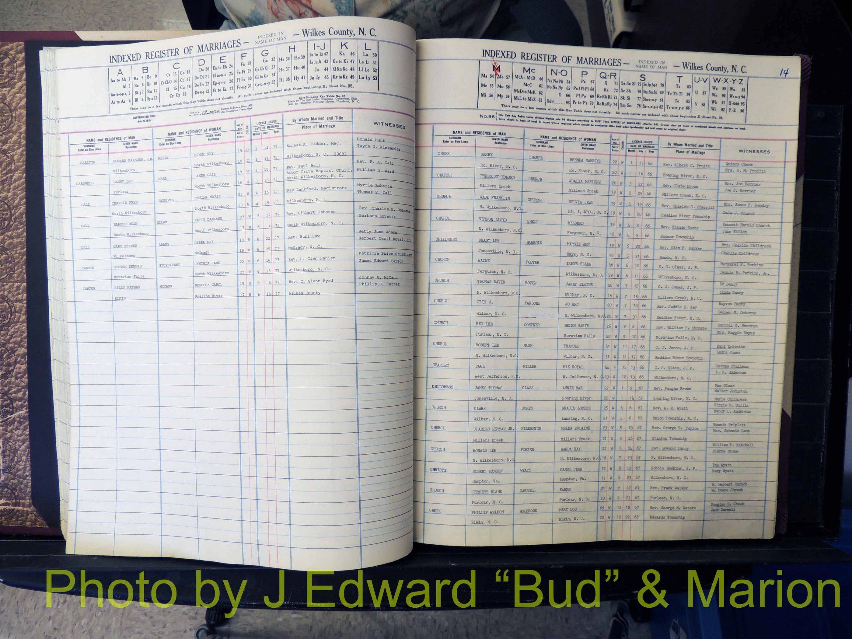 Wilkes Co, NC, Marriage Book 7, 1966-1976 (132).JPG