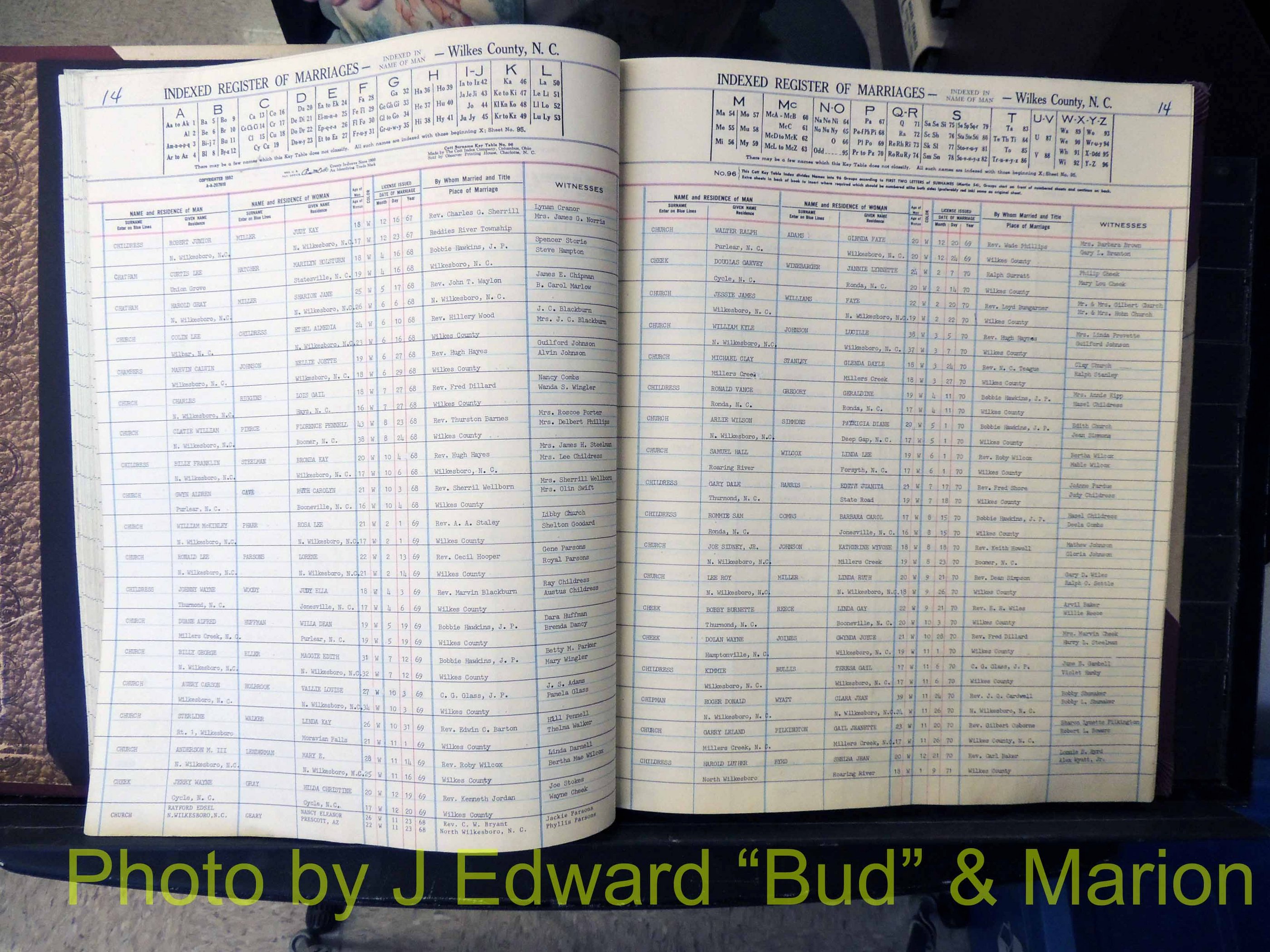 Wilkes Co, NC, Marriage Book 7, 1966-1976 (133).JPG