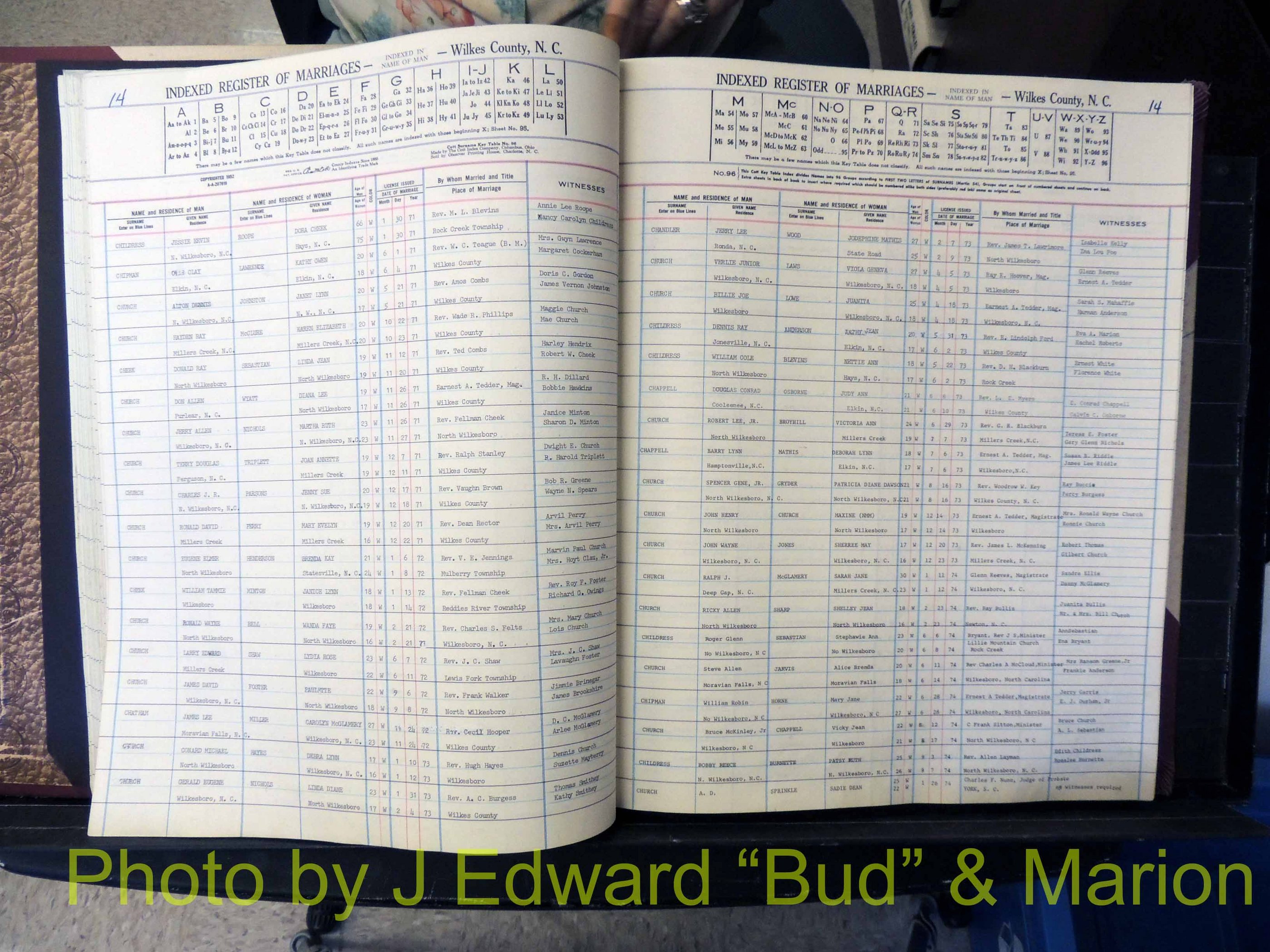 Wilkes Co, NC, Marriage Book 7, 1966-1976 (134).JPG