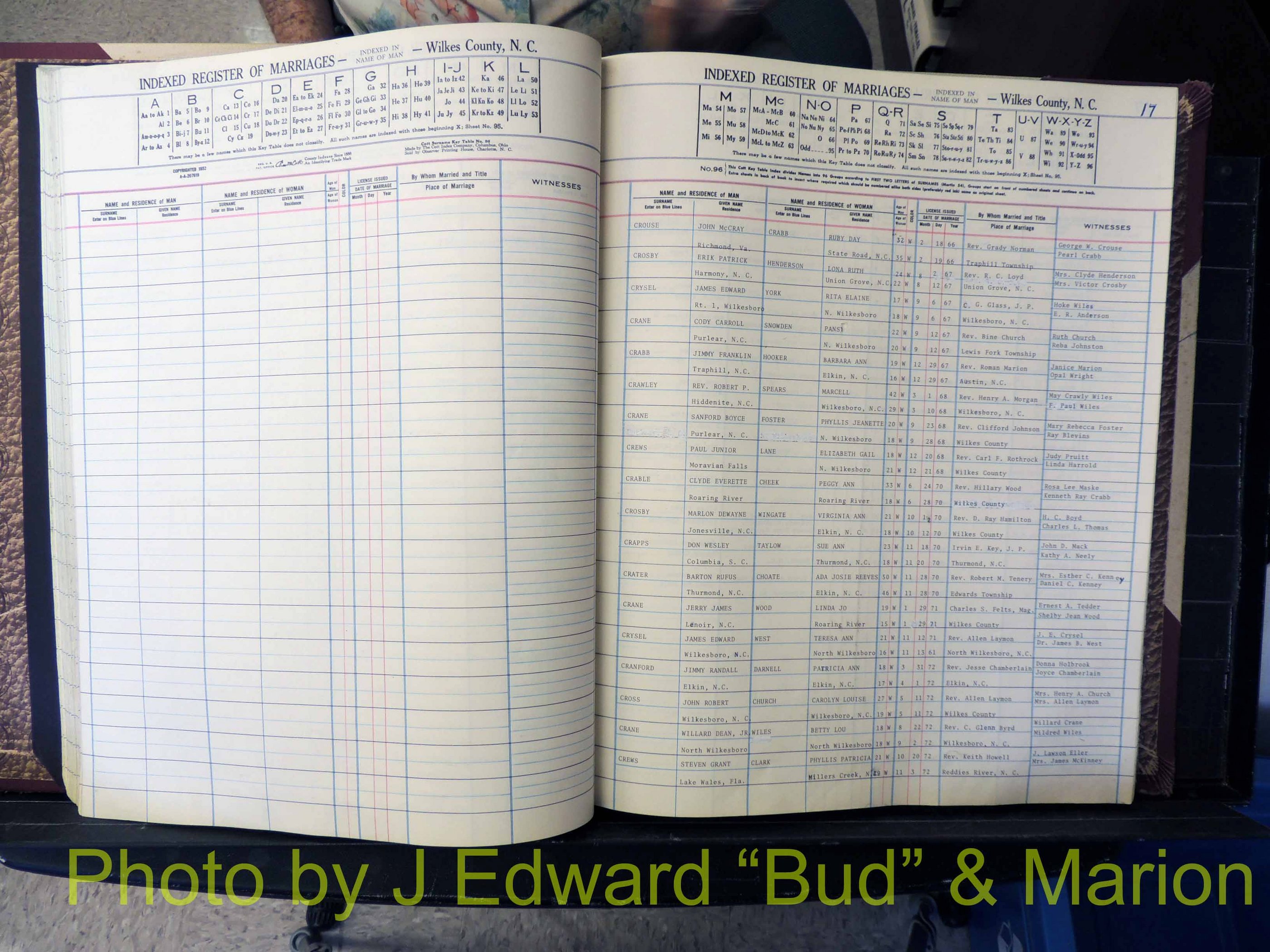 Wilkes Co, NC, Marriage Book 7, 1966-1976 (142).JPG