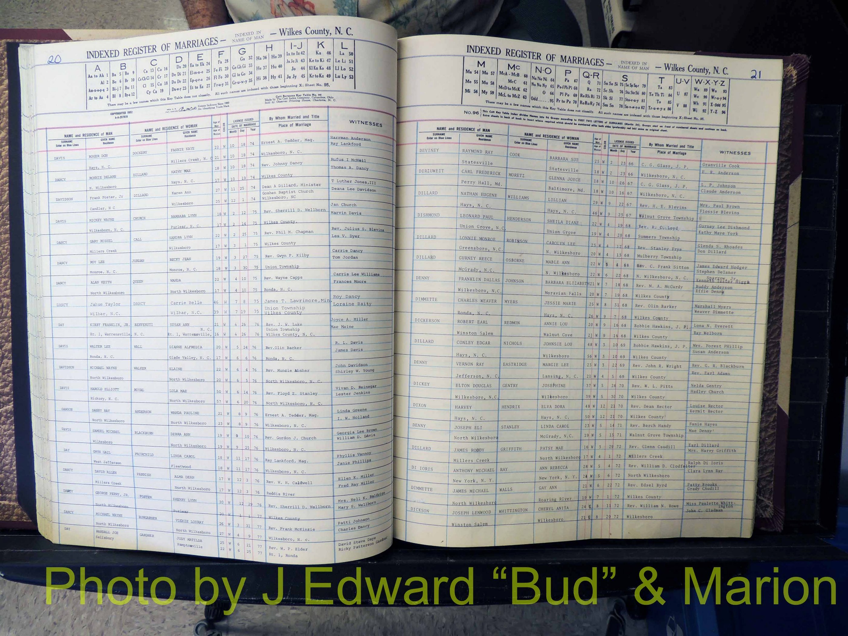 Wilkes Co, NC, Marriage Book 7, 1966-1976 (146).JPG