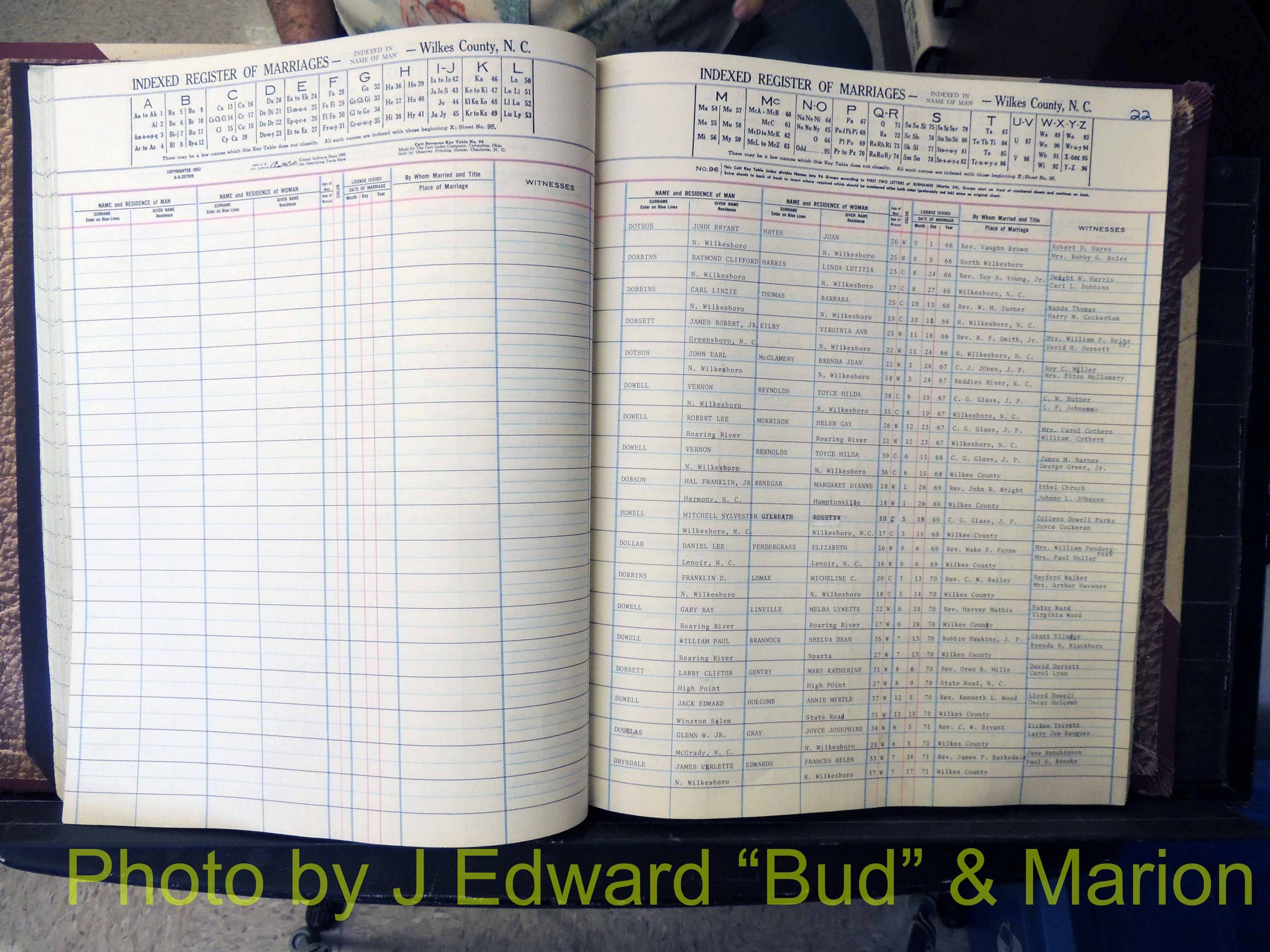 Wilkes Co, NC, Marriage Book 7, 1966-1976 (148).JPG