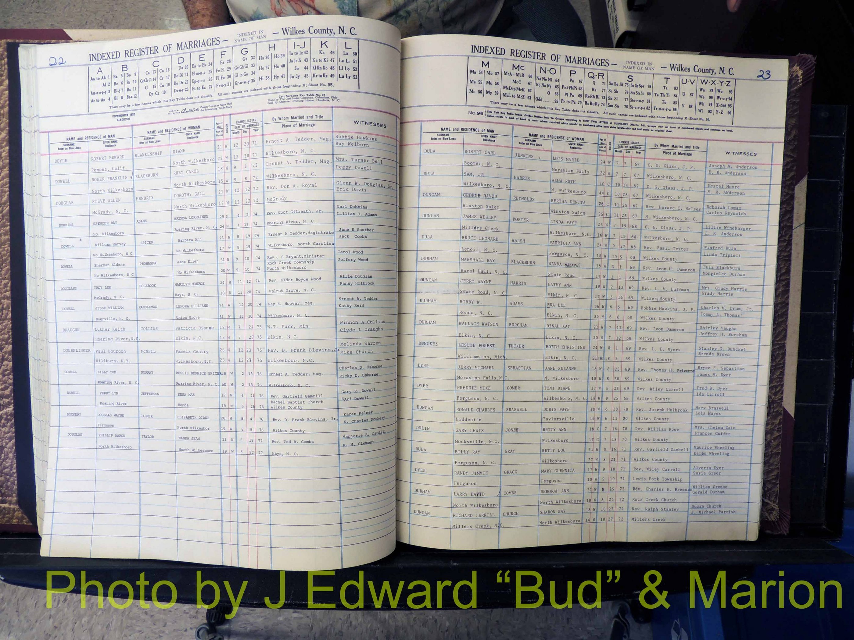 Wilkes Co, NC, Marriage Book 7, 1966-1976 (149).JPG