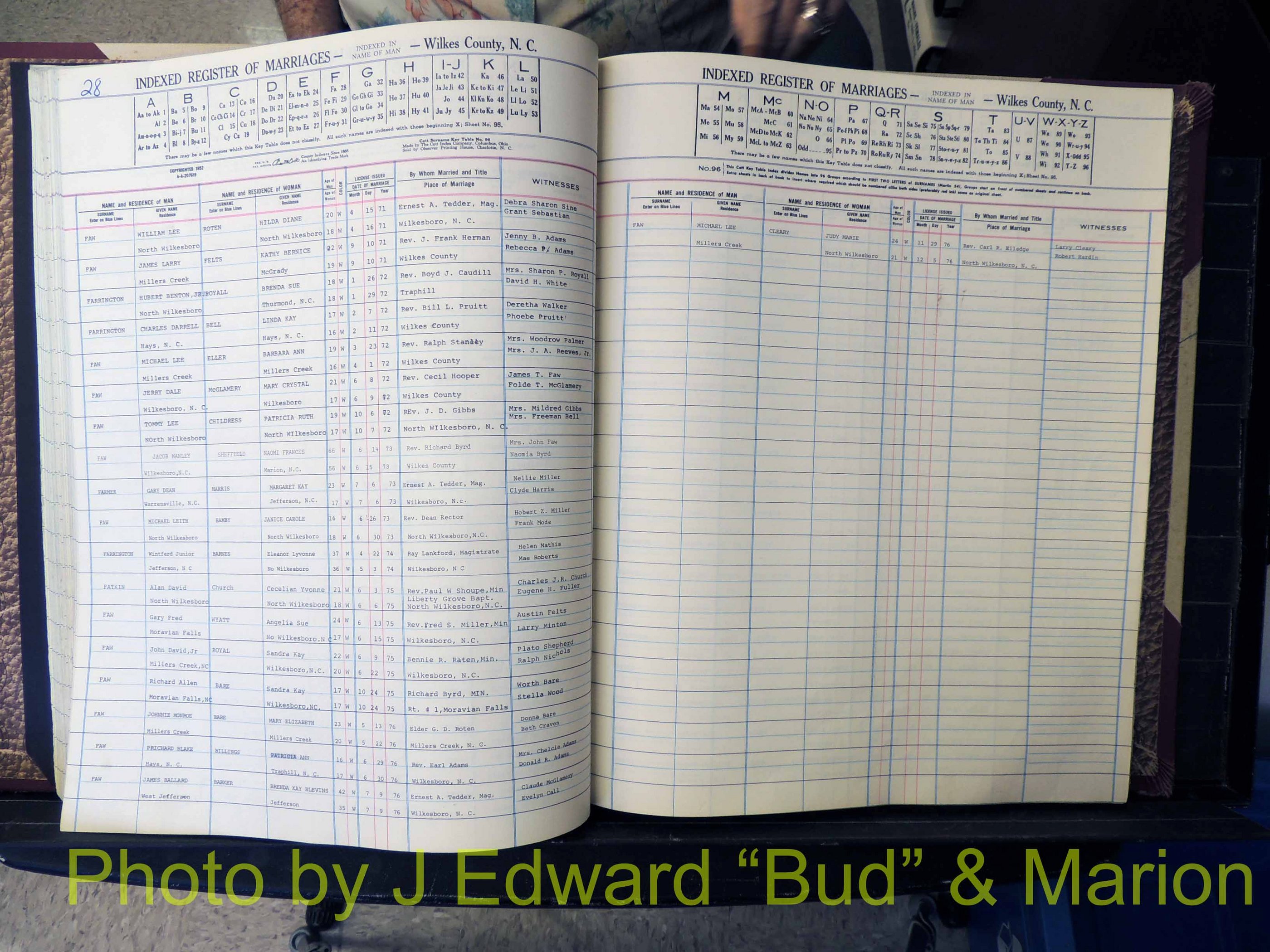 Wilkes Co, NC, Marriage Book 7, 1966-1976 (157).JPG