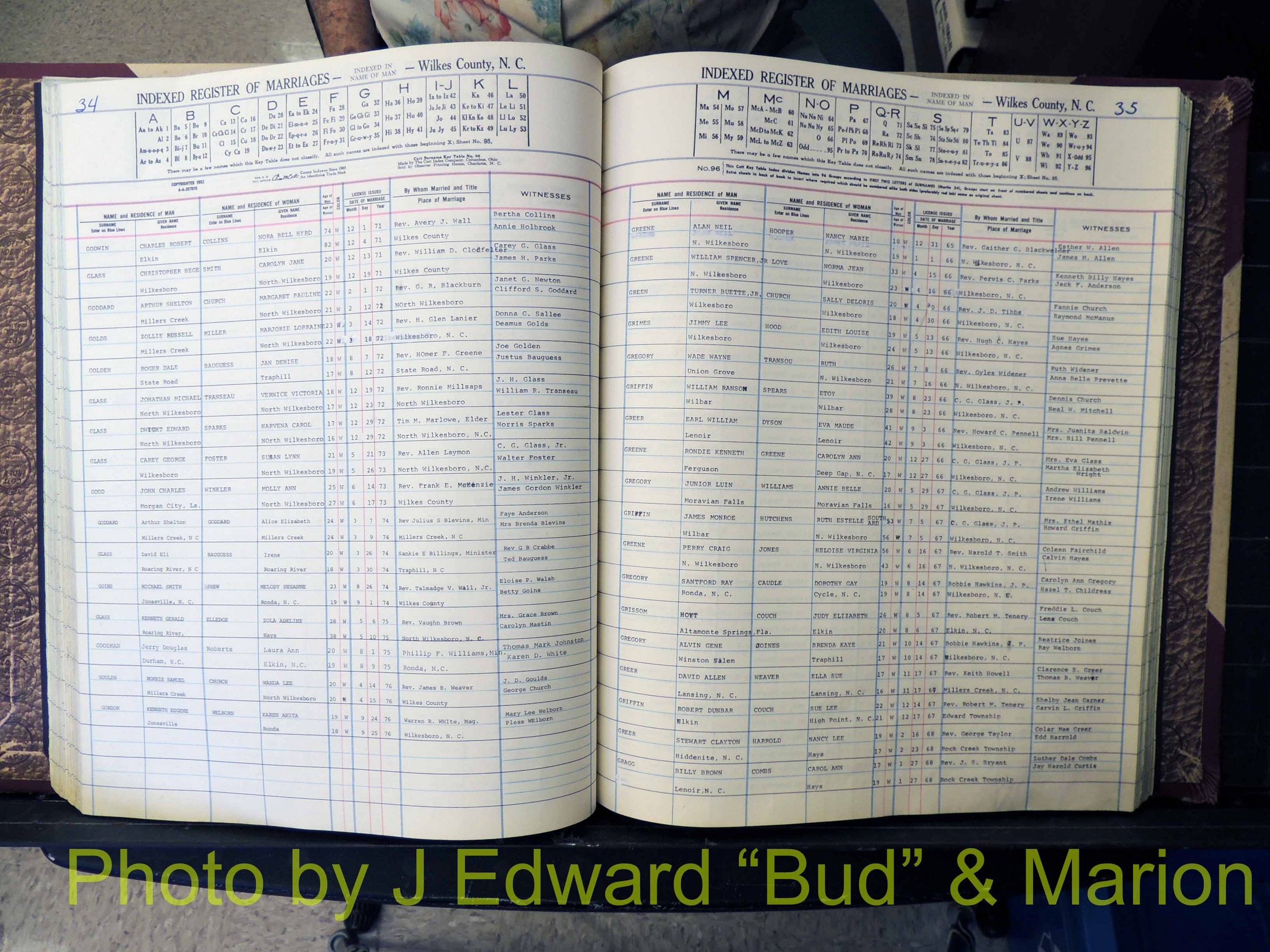 Wilkes Co, NC, Marriage Book 7, 1966-1976 (166).JPG