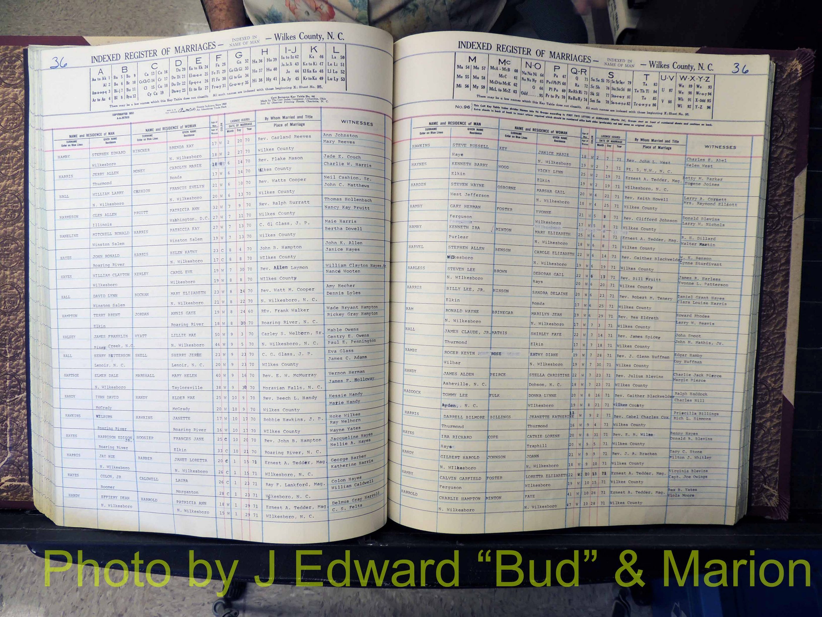 Wilkes Co, NC, Marriage Book 7, 1966-1976 (173).JPG