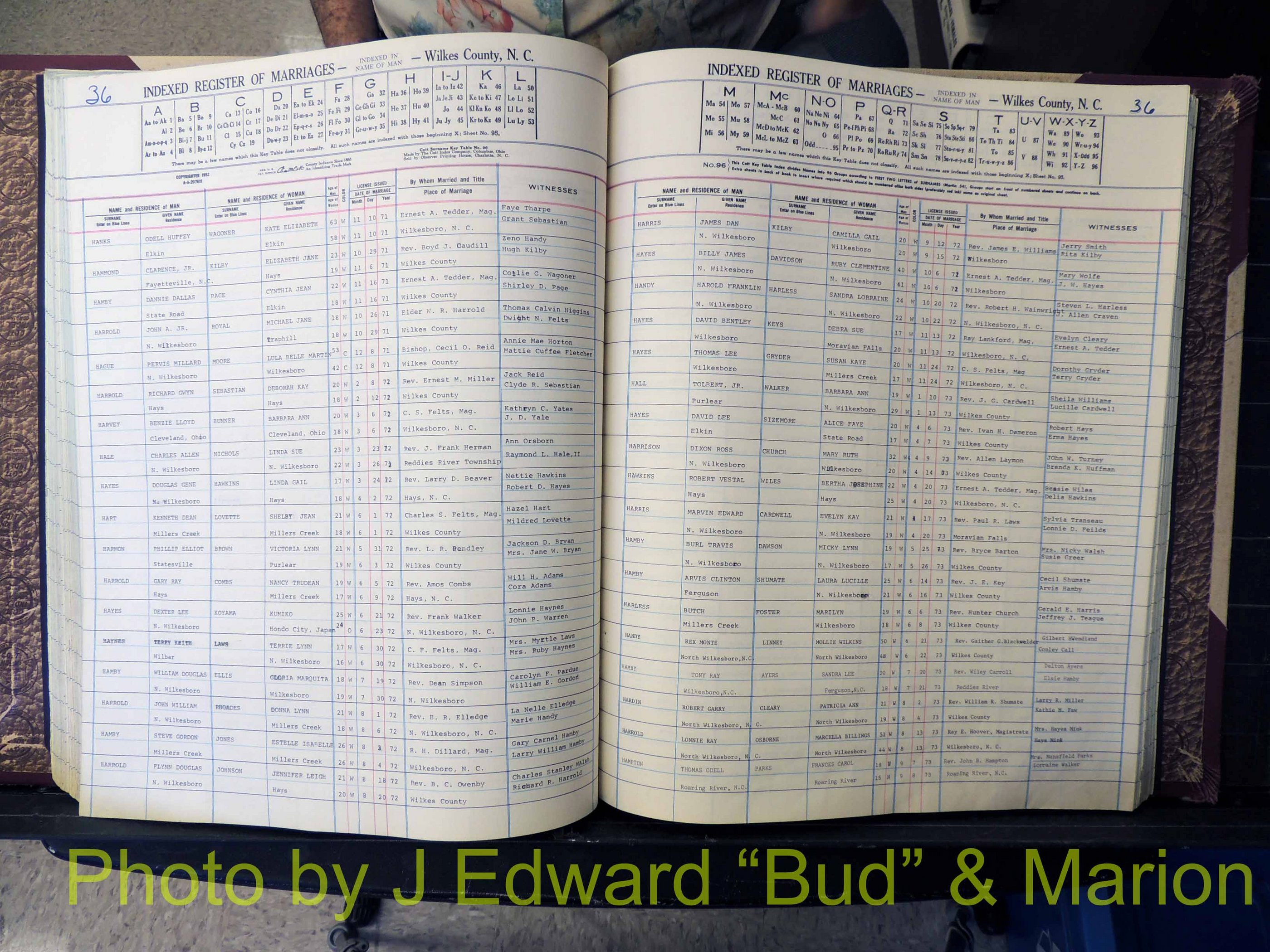 Wilkes Co, NC, Marriage Book 7, 1966-1976 (174).JPG