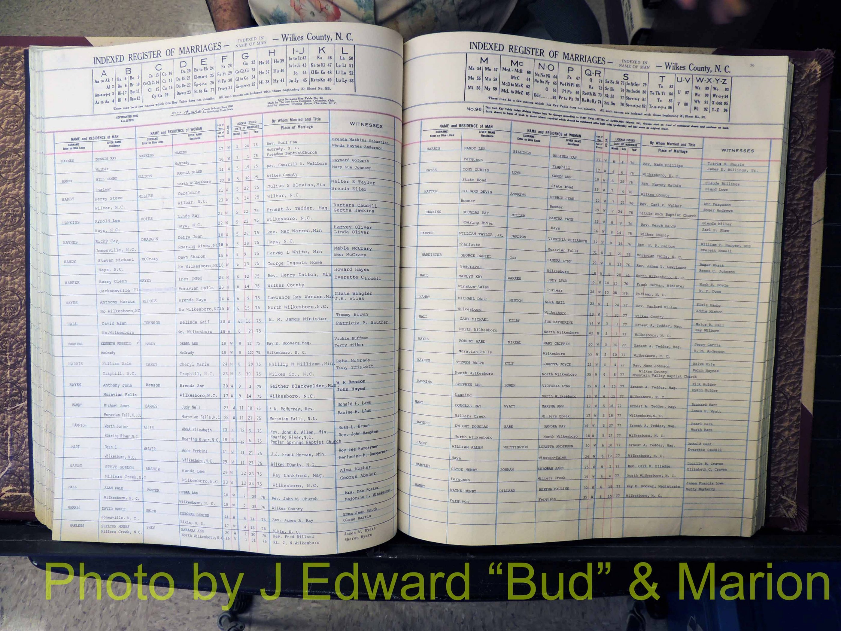 Wilkes Co, NC, Marriage Book 7, 1966-1976 (176).JPG