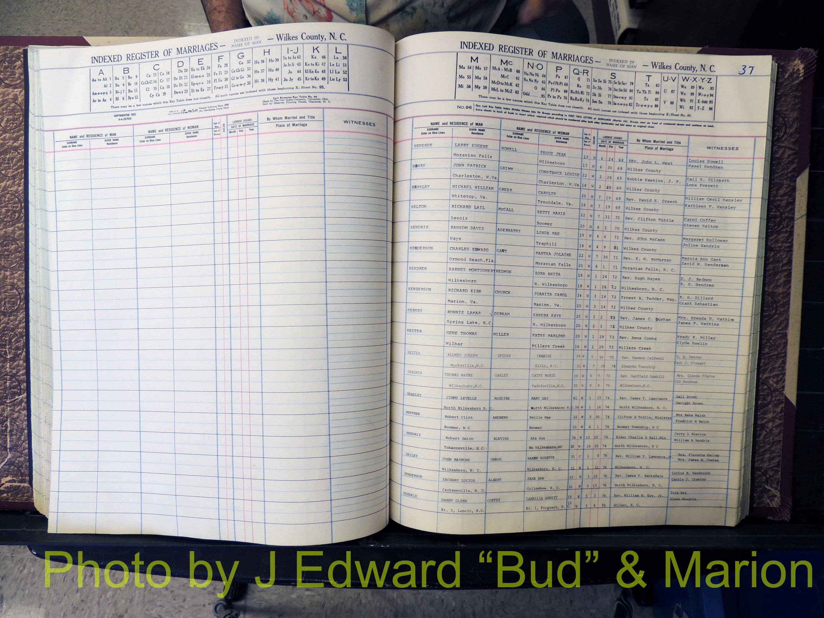 Wilkes Co, NC, Marriage Book 7, 1966-1976 (177).JPG
