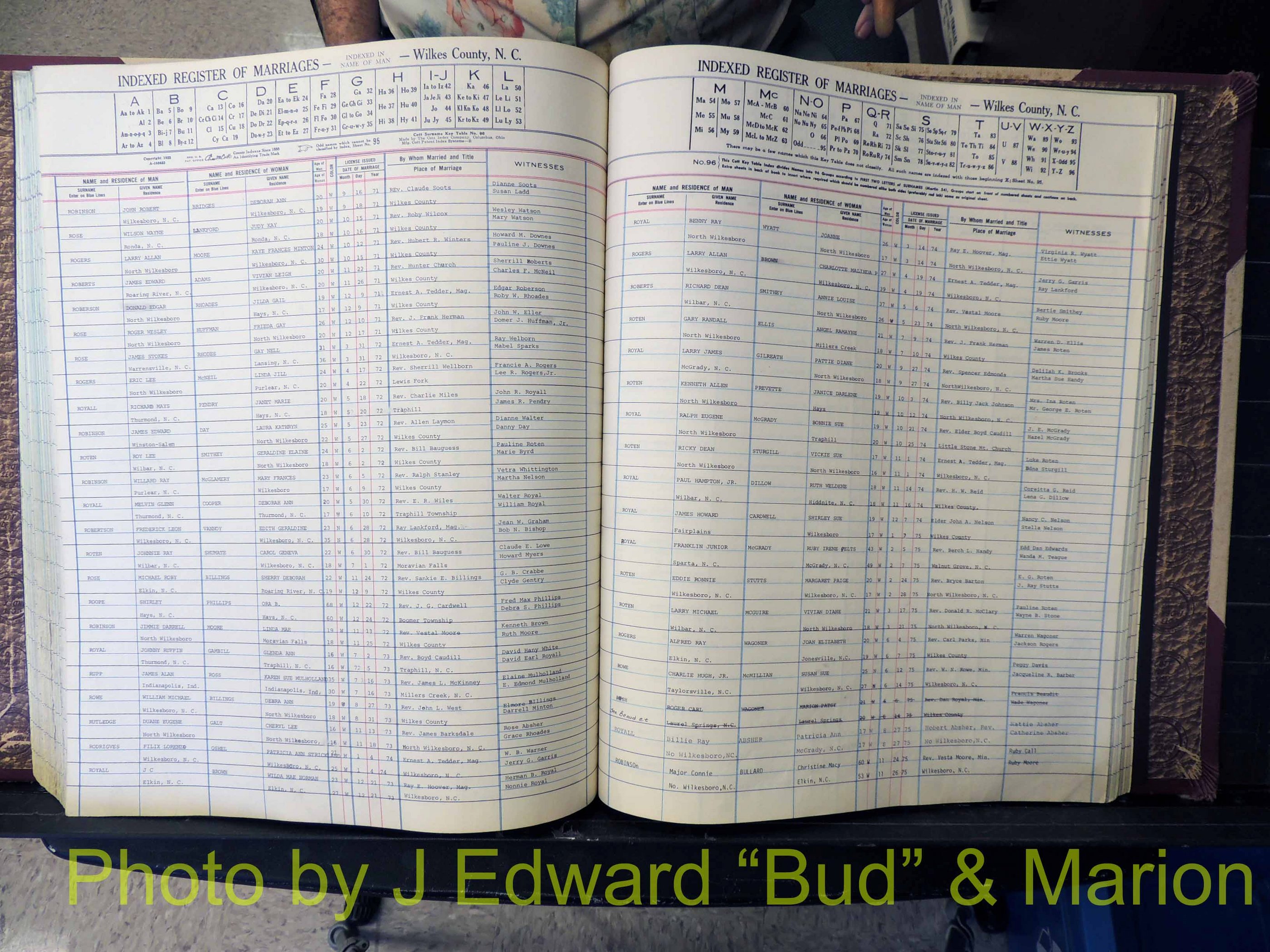 Wilkes Co, NC, Marriage Book 7, 1966-1976 (250).JPG