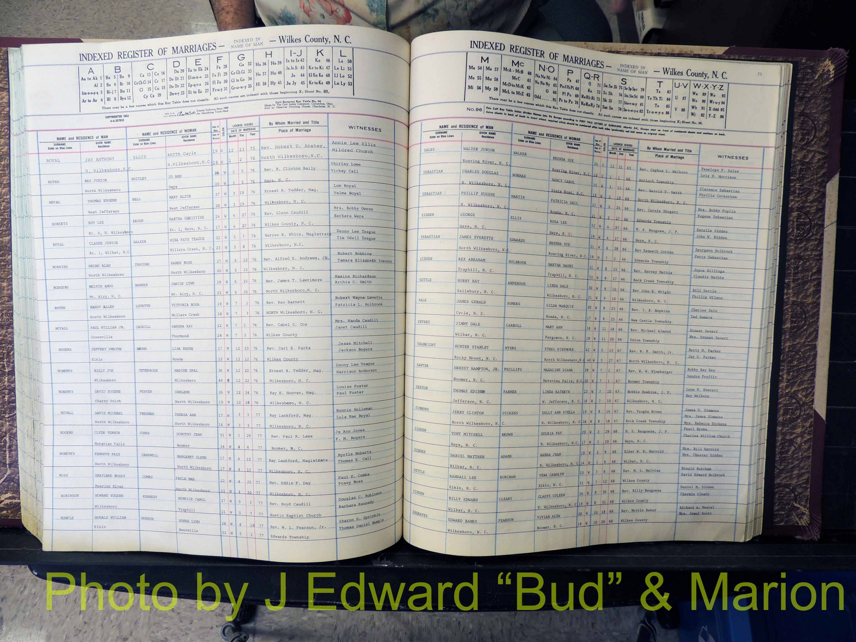Wilkes Co, NC, Marriage Book 7, 1966-1976 (251).JPG