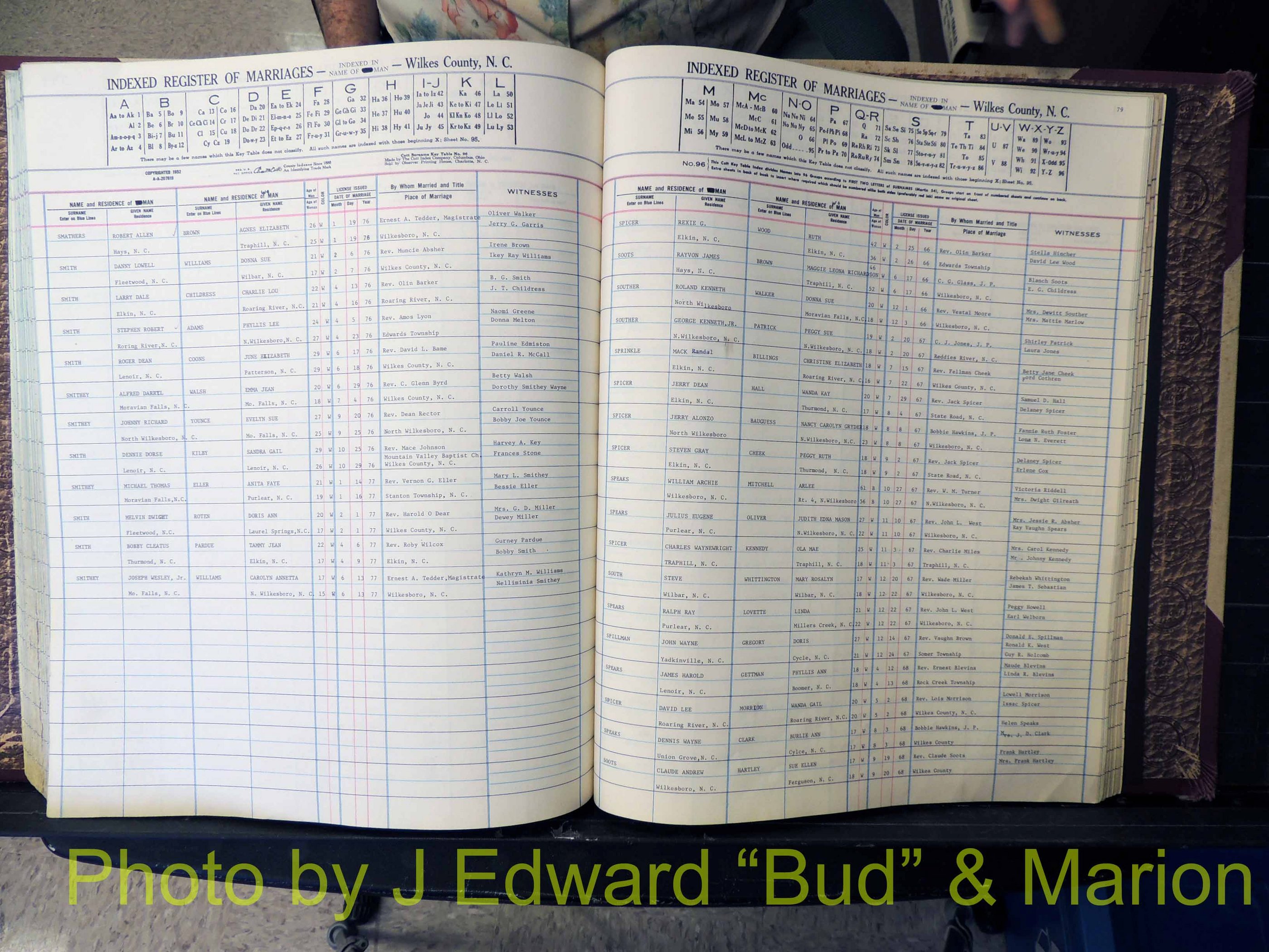 Wilkes Co, NC, Marriage Book 7, 1966-1976 (261).JPG