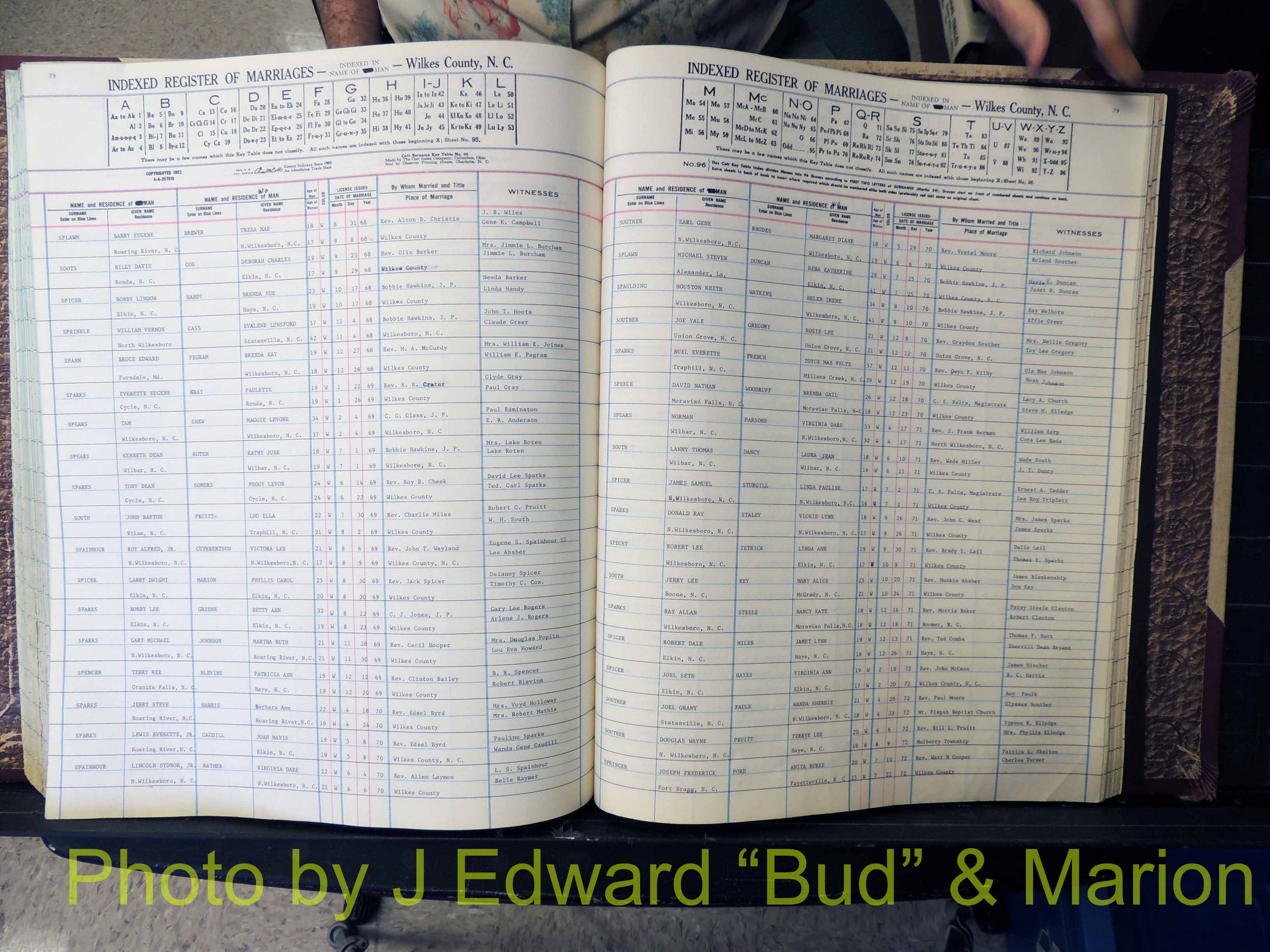 Wilkes Co, NC, Marriage Book 7, 1966-1976 (262).JPG