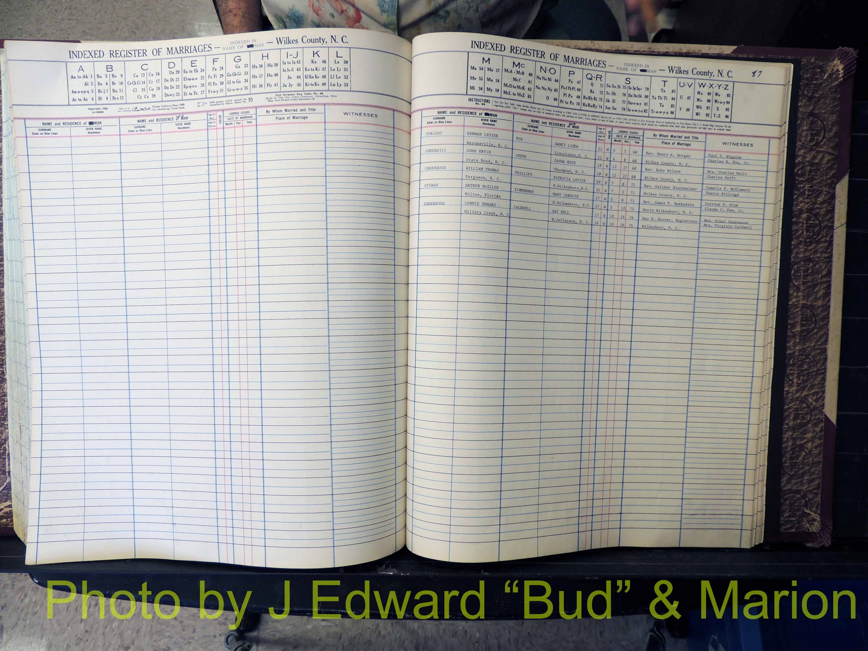 Wilkes Co, NC, Marriage Book 7, 1966-1976 (274).JPG
