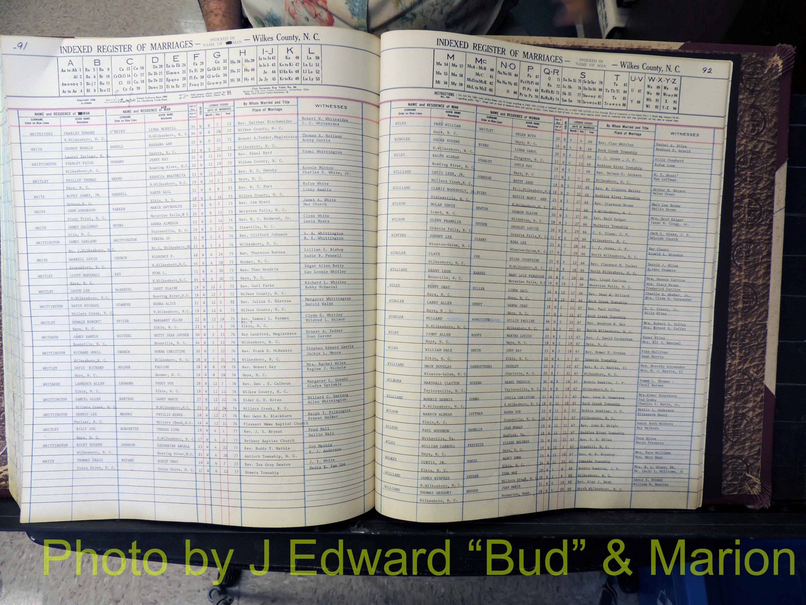 Wilkes Co, NC, Marriage Book 7, 1966-1976 (282).JPG