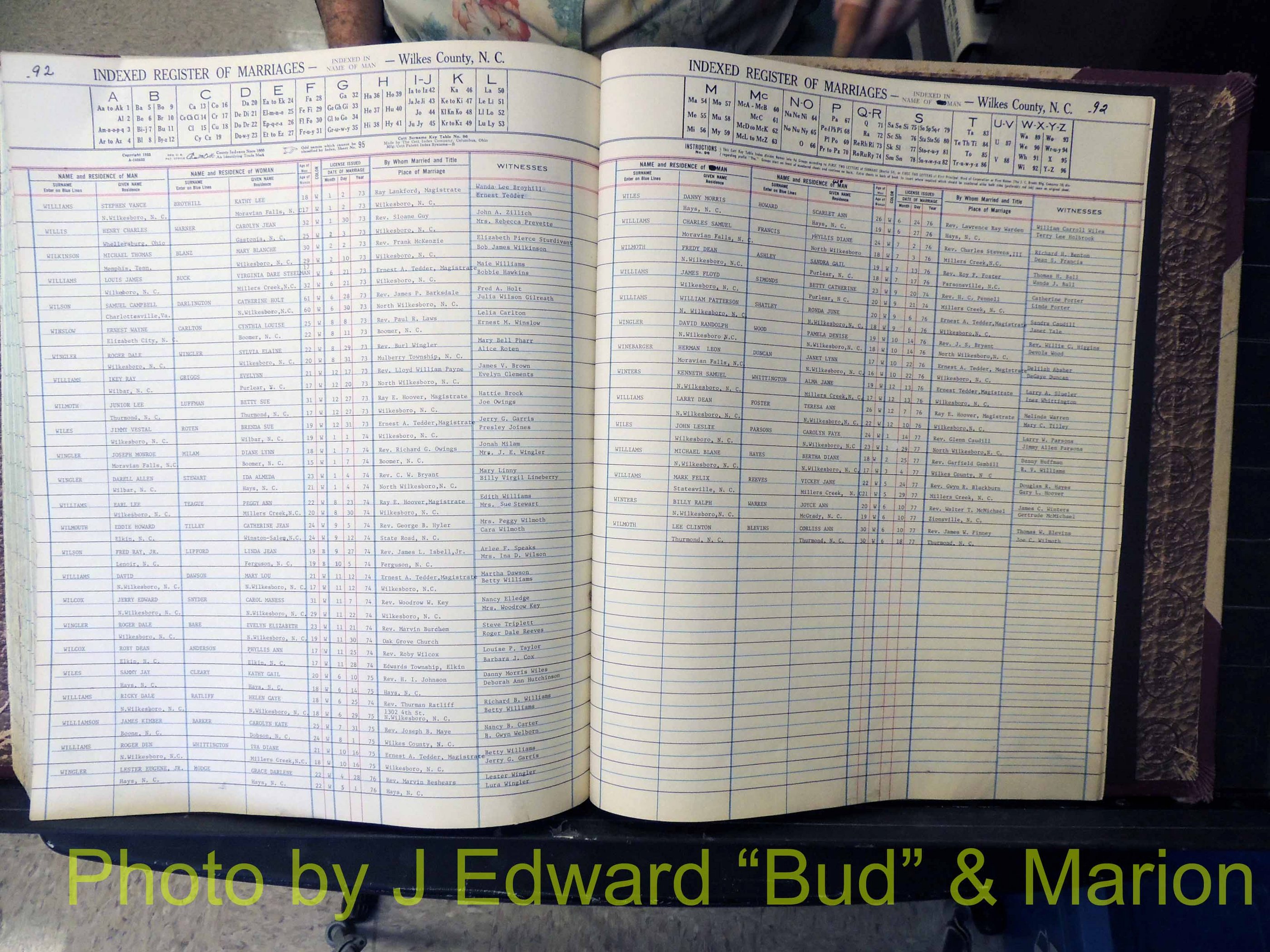 Wilkes Co, NC, Marriage Book 7, 1966-1976 (284).JPG