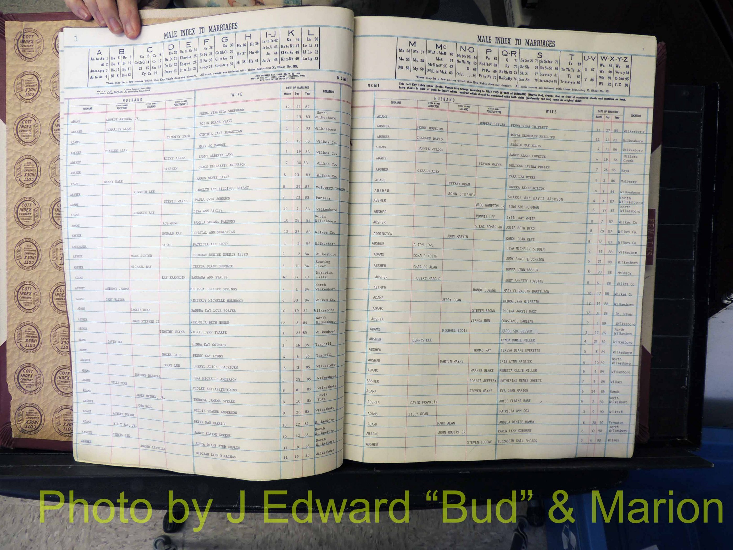 Wilkes Co, NC, Marriage Book 9, 1979-1991 (102).JPG