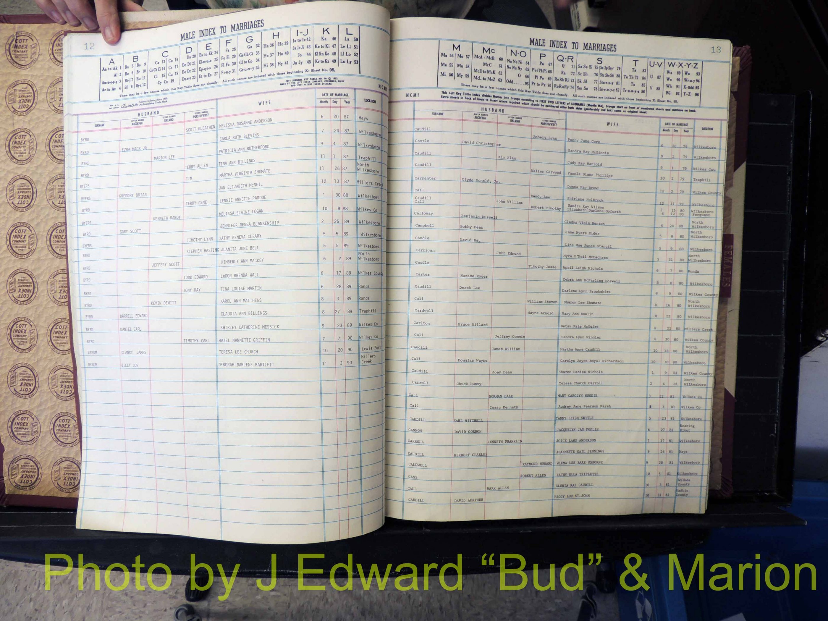 Wilkes Co, NC, Marriage Book 9, 1979-1991 (120).JPG