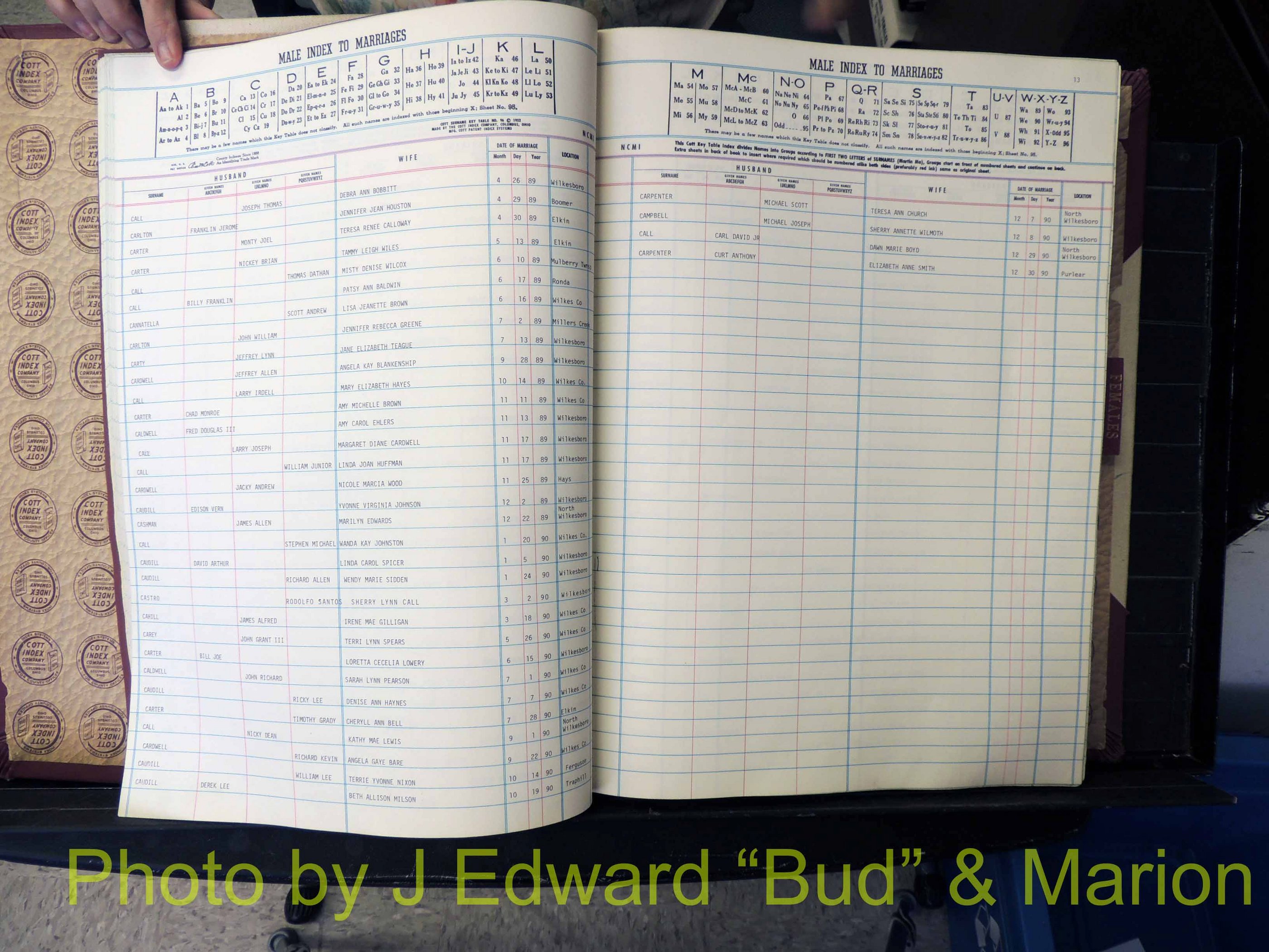 Wilkes Co, NC, Marriage Book 9, 1979-1991 (123).JPG