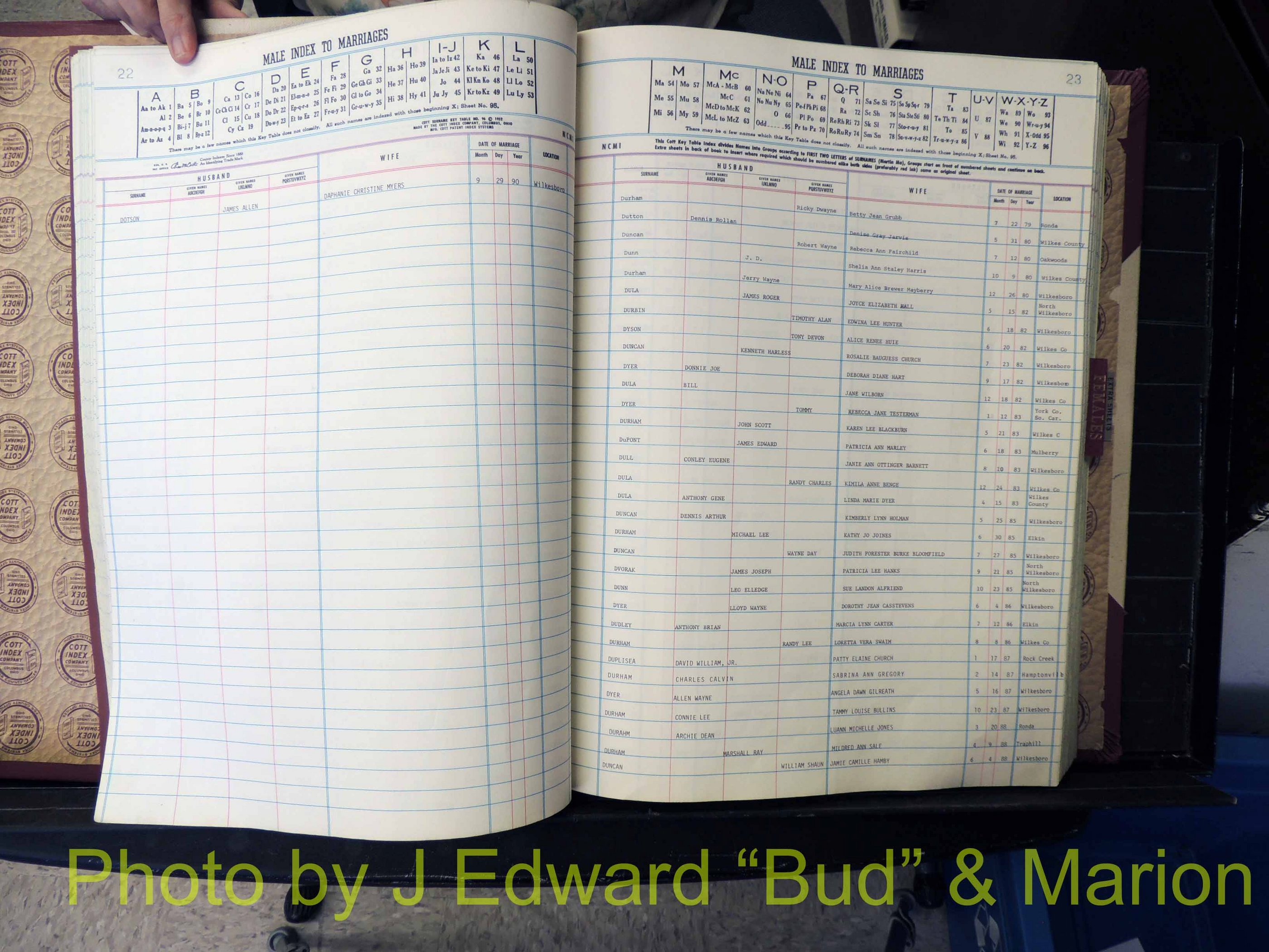 Wilkes Co, NC, Marriage Book 9, 1979-1991 (137).JPG