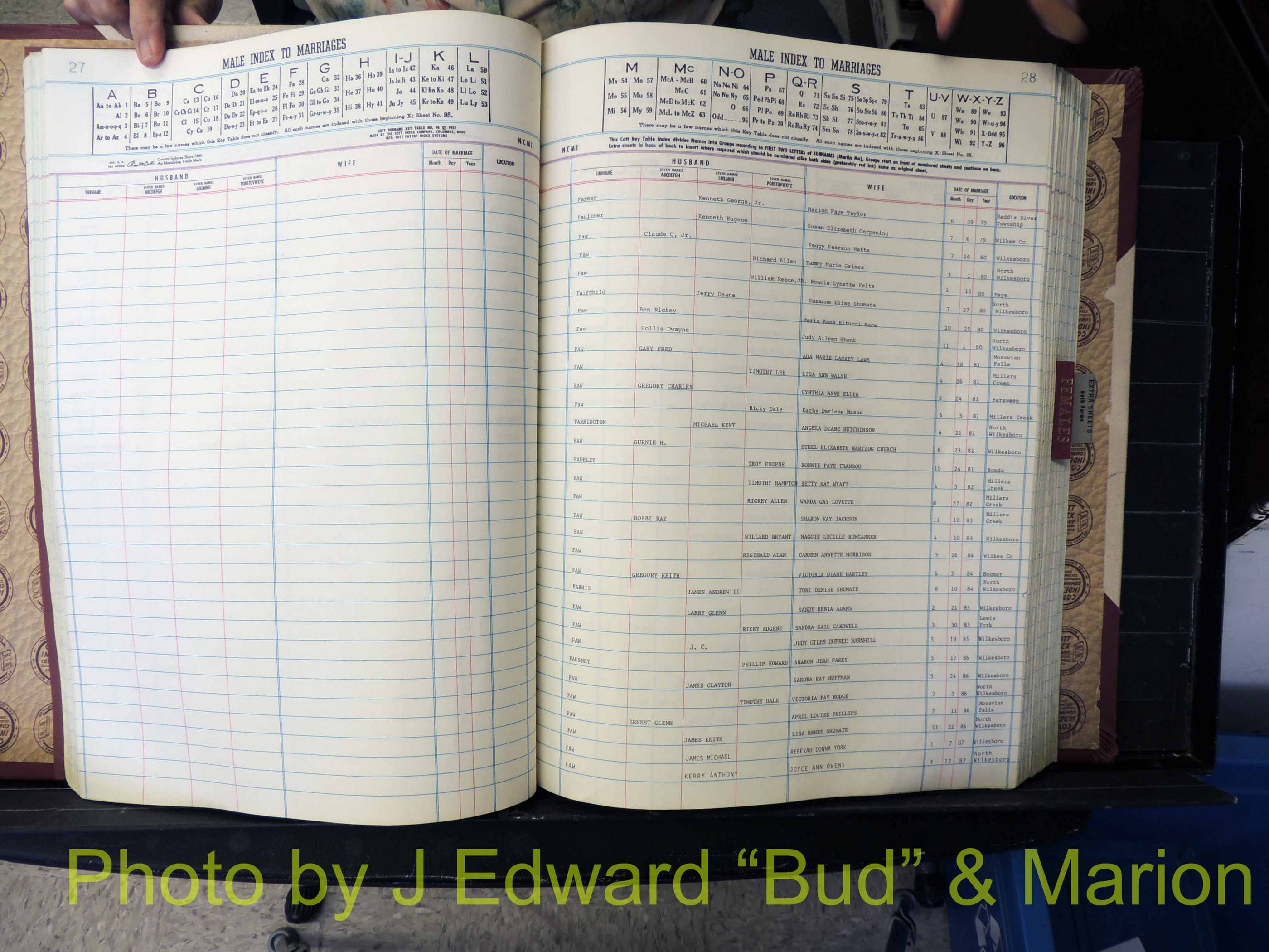 Wilkes Co, NC, Marriage Book 9, 1979-1991 (143).JPG
