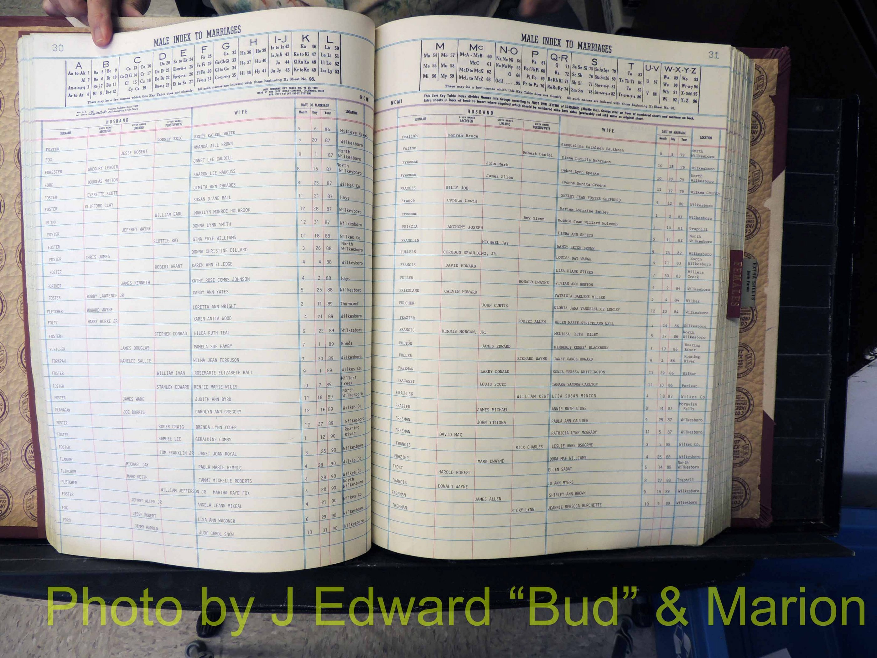 Wilkes Co, NC, Marriage Book 9, 1979-1991 (146).JPG