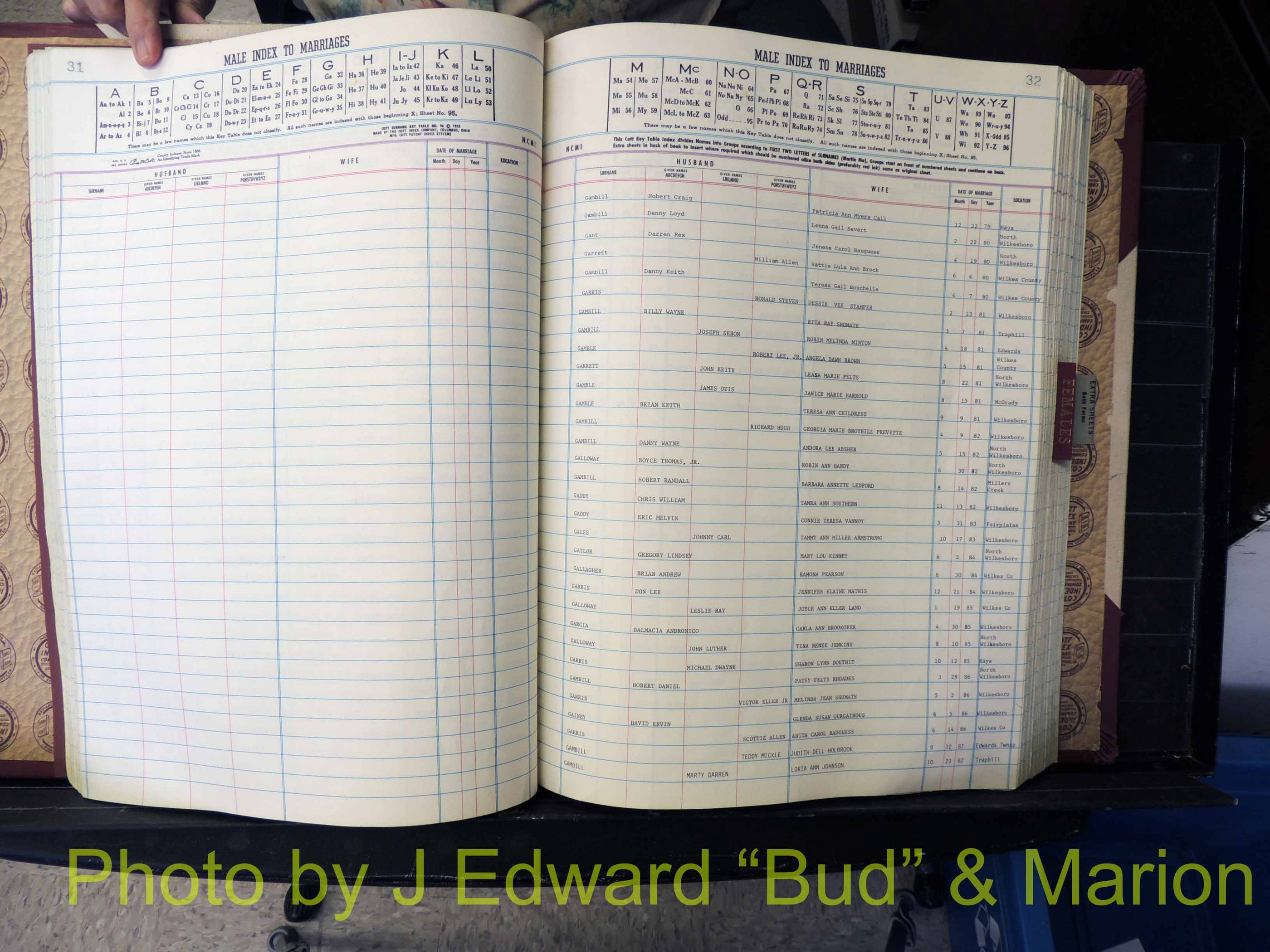 Wilkes Co, NC, Marriage Book 9, 1979-1991 (147).JPG