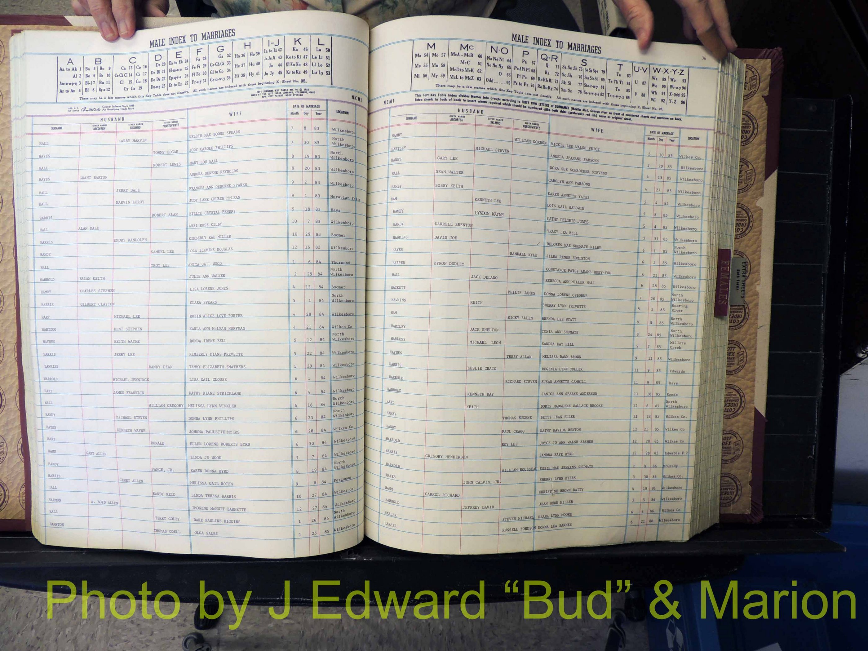 Wilkes Co, NC, Marriage Book 9, 1979-1991 (154).JPG