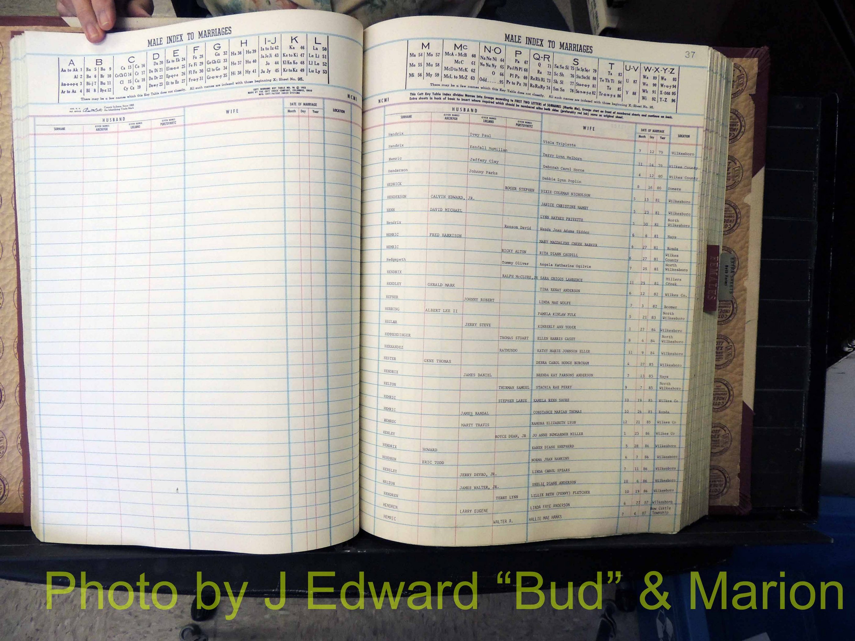 Wilkes Co, NC, Marriage Book 9, 1979-1991 (157).JPG