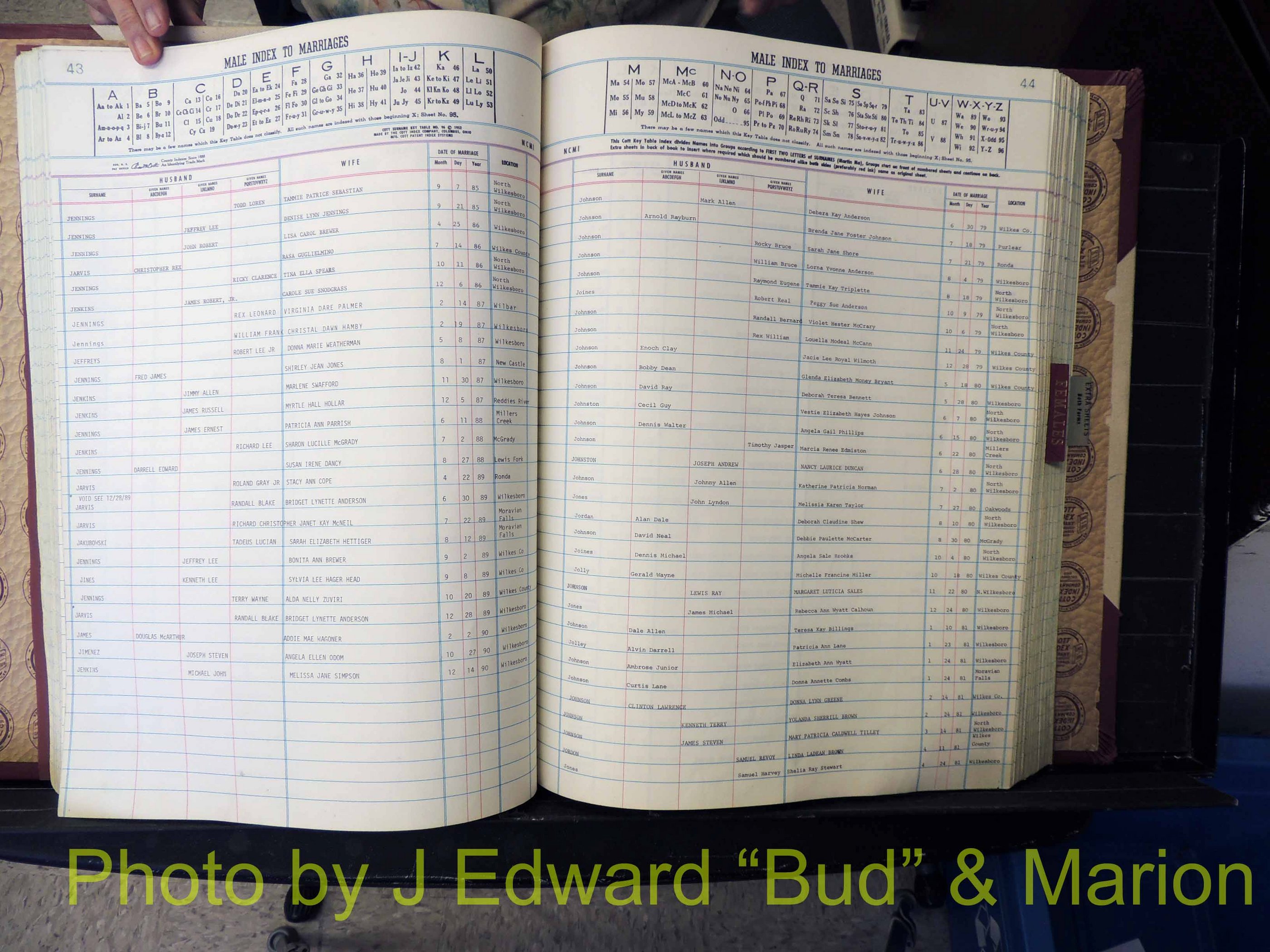 Wilkes Co, NC, Marriage Book 9, 1979-1991 (165).JPG