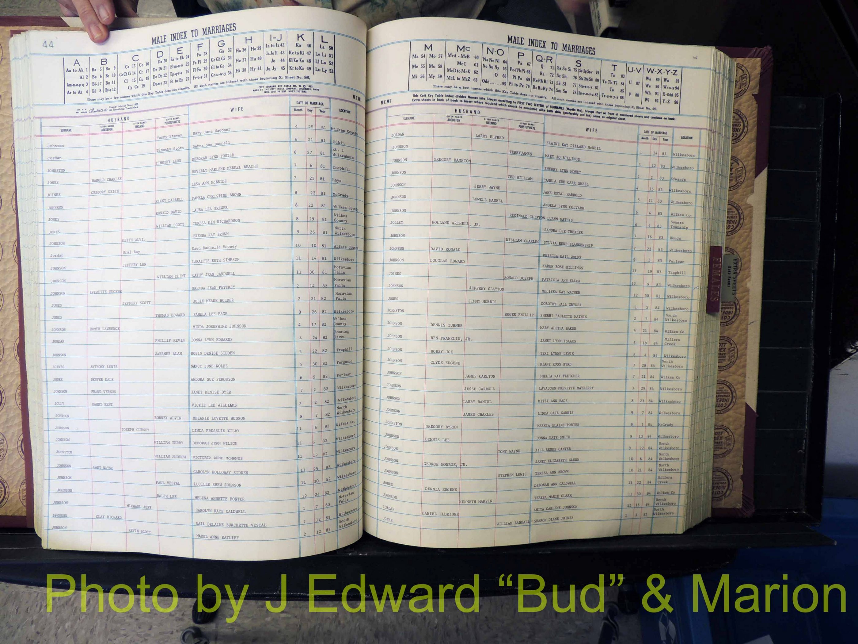 Wilkes Co, NC, Marriage Book 9, 1979-1991 (166).JPG