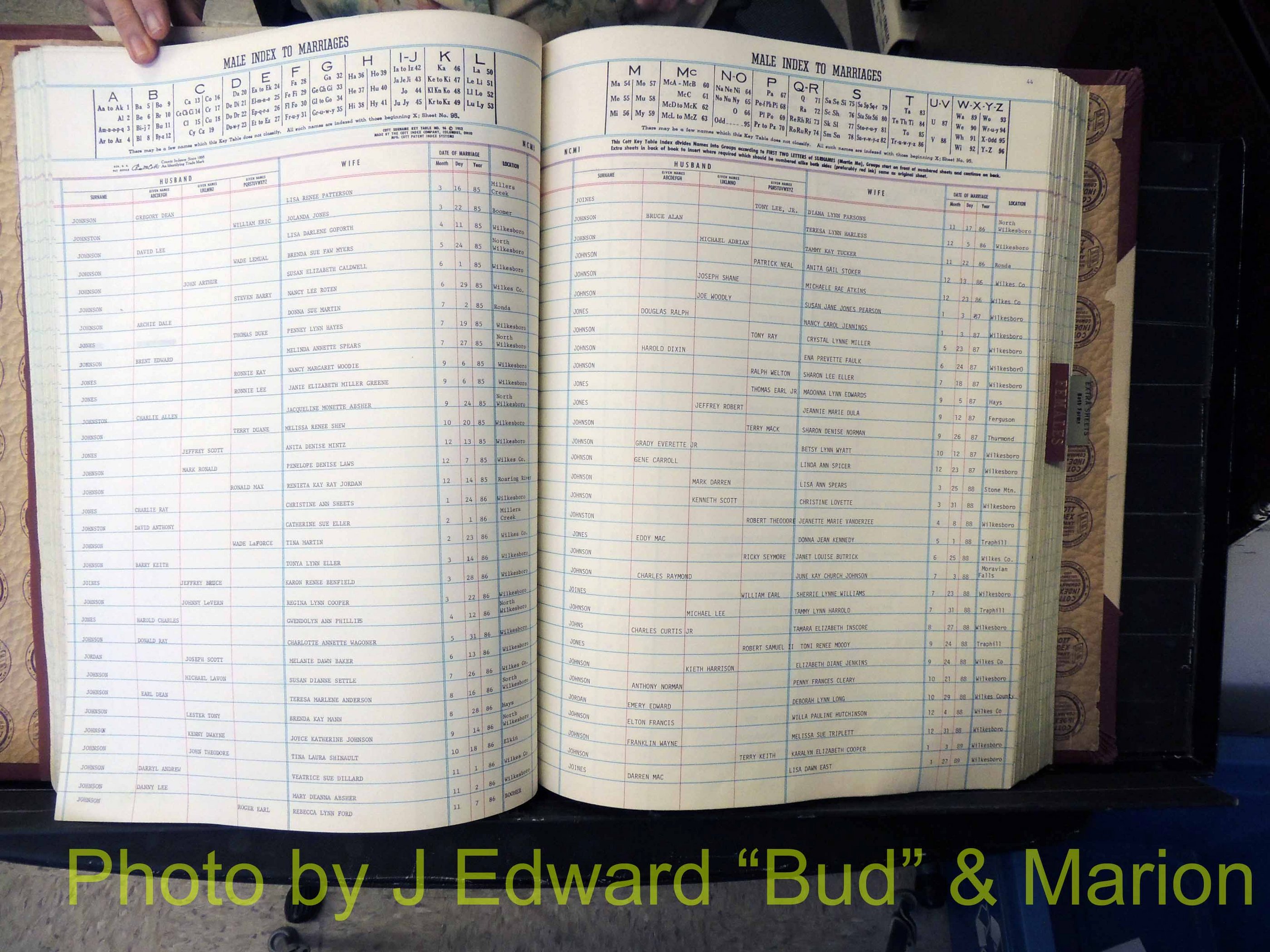 Wilkes Co, NC, Marriage Book 9, 1979-1991 (167).JPG