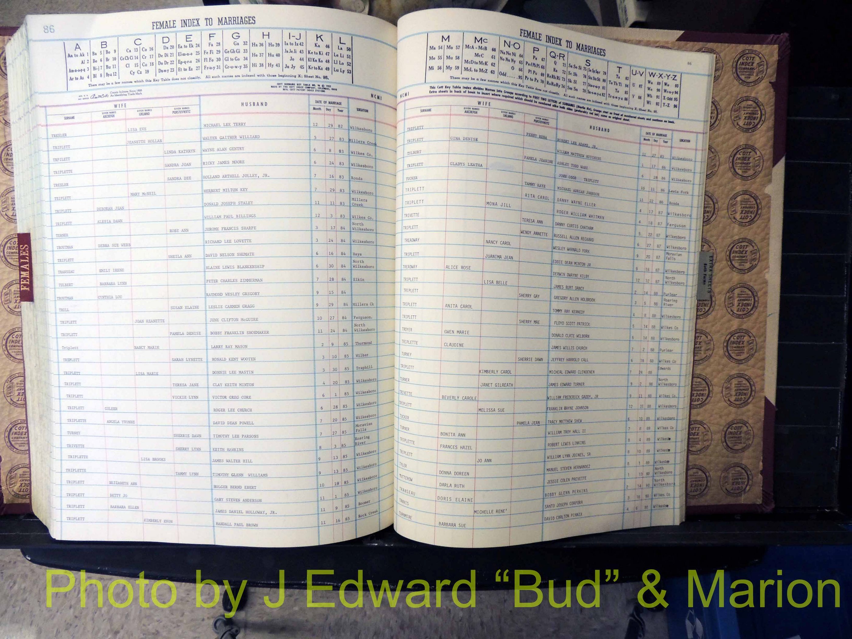 Wilkes Co, NC, Marriage Book 9, 1979-1991 (373).JPG