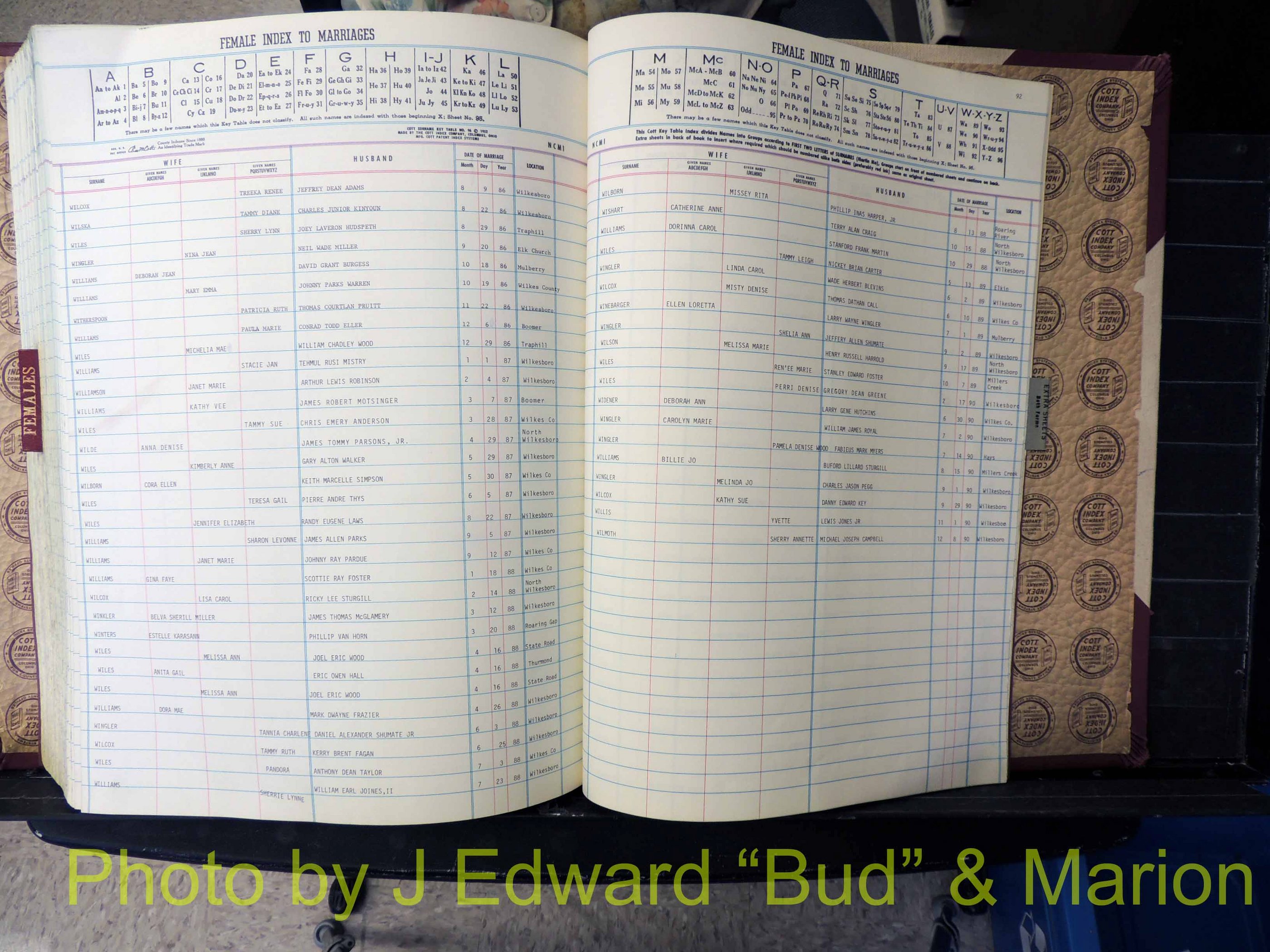Wilkes Co, NC, Marriage Book 9, 1979-1991 (383).JPG