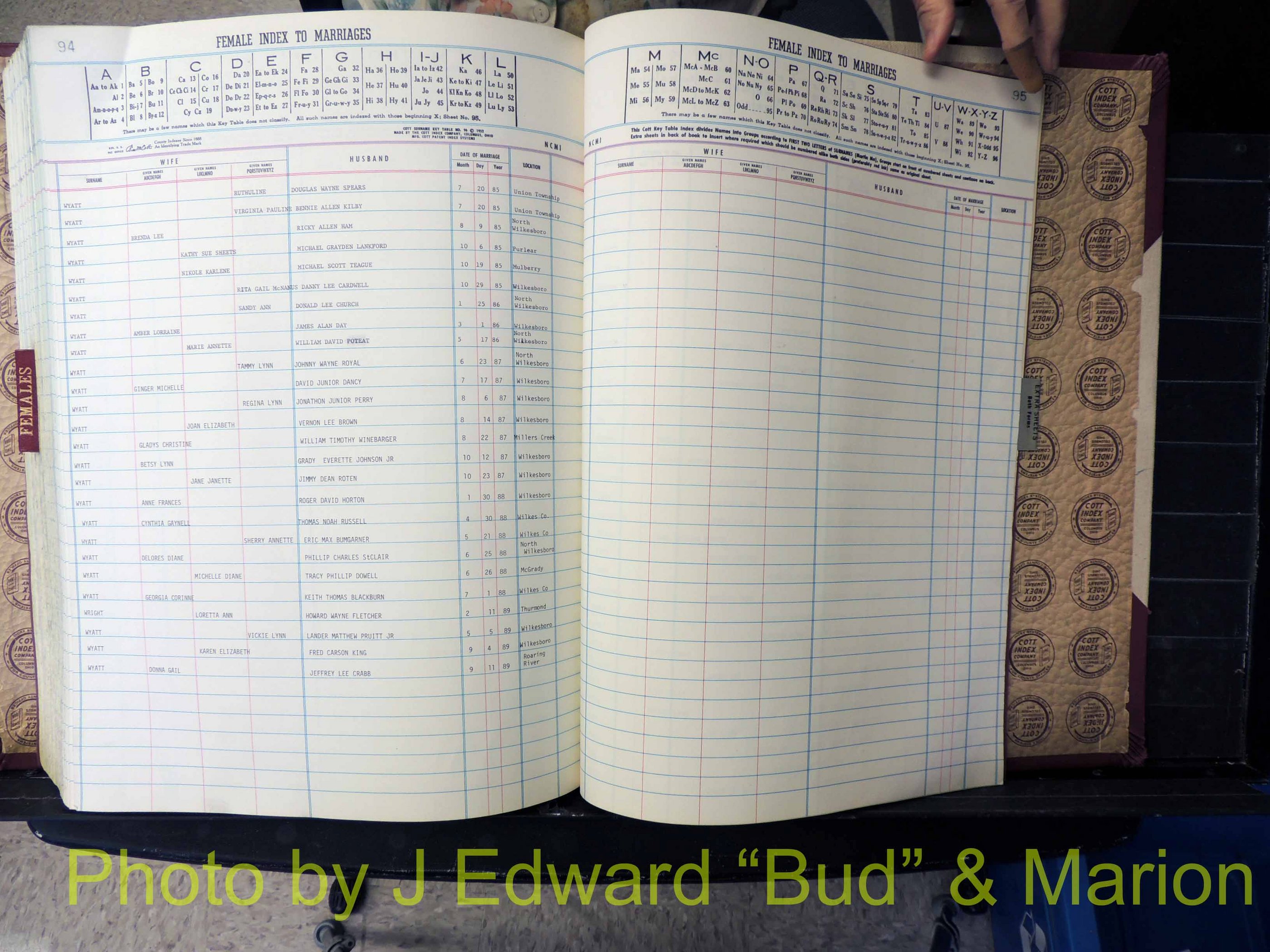 Wilkes Co, NC, Marriage Book 9, 1979-1991 (387).JPG