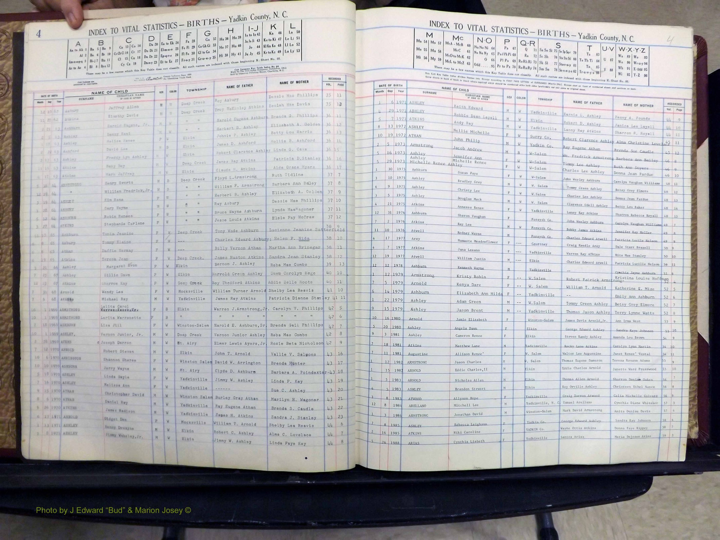 Yadkin Co, NC, Births, A-Z, 1947-1991 (108).JPG
